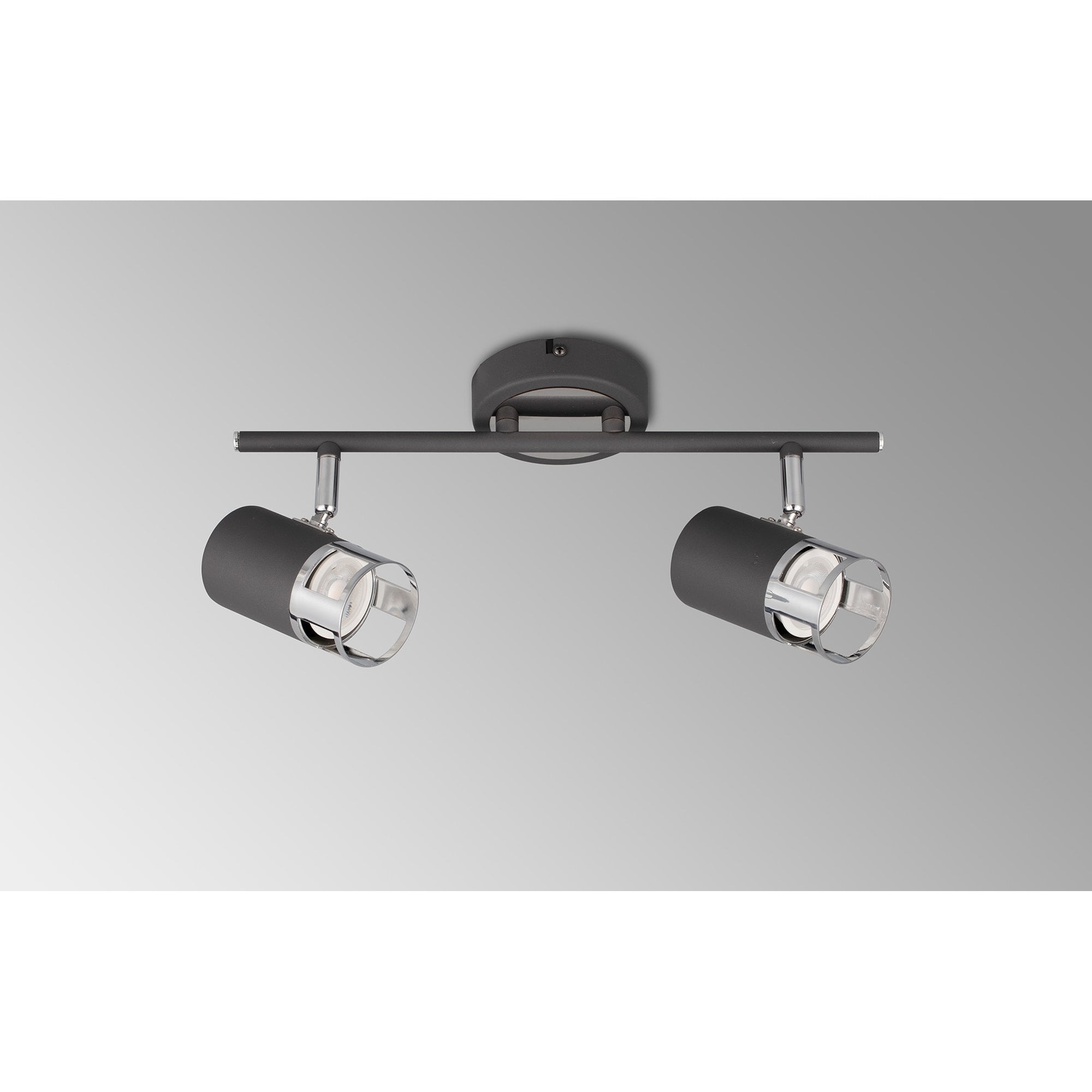 Fabula Amesbury 2 Light Linear Bar Spotlight - Graphite & Polished Chrome