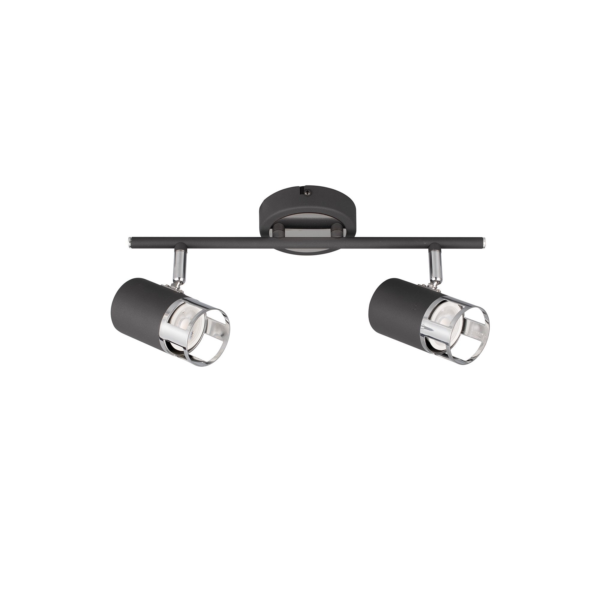 Fabula Amesbury 2 Light Linear Bar Spotlight - Graphite & Polished Chrome