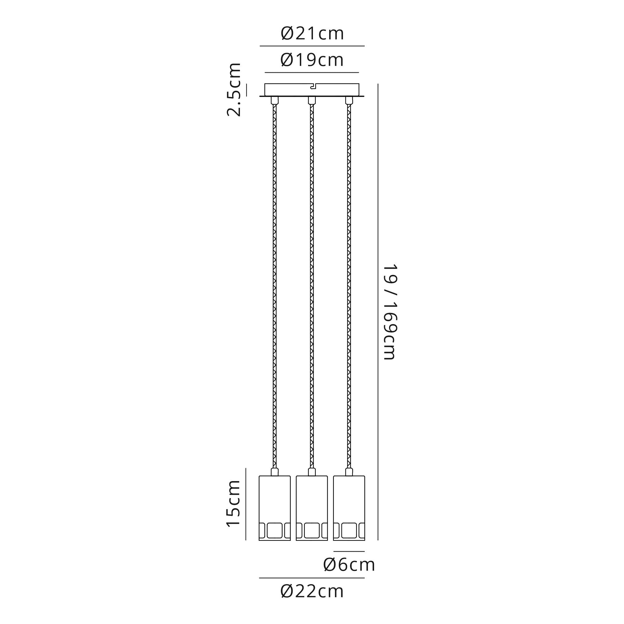 Fabula Amesbury 3 Light Round Pendant - Black & Painted Gold