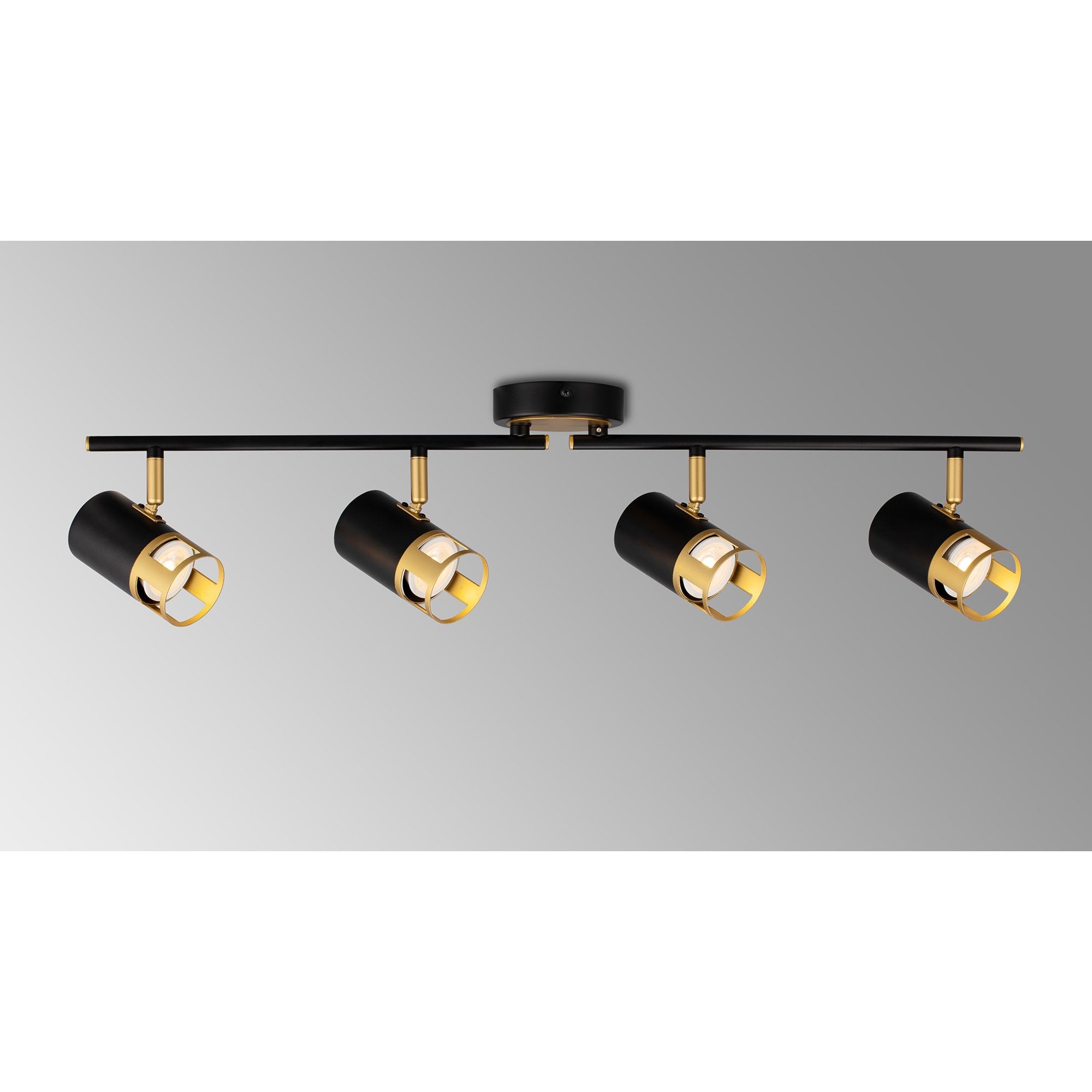 Fabula Amesbury 4 Light Linear Bar Spotlight - Black & Painted Gold