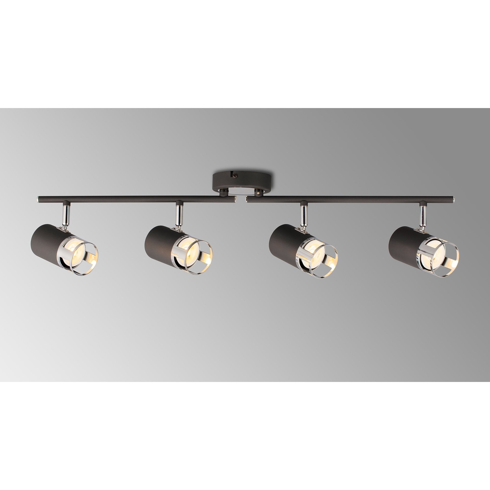 Fabula Amesbury 4 Light Linear Bar Spotlight - Graphite & Polished Chrome
