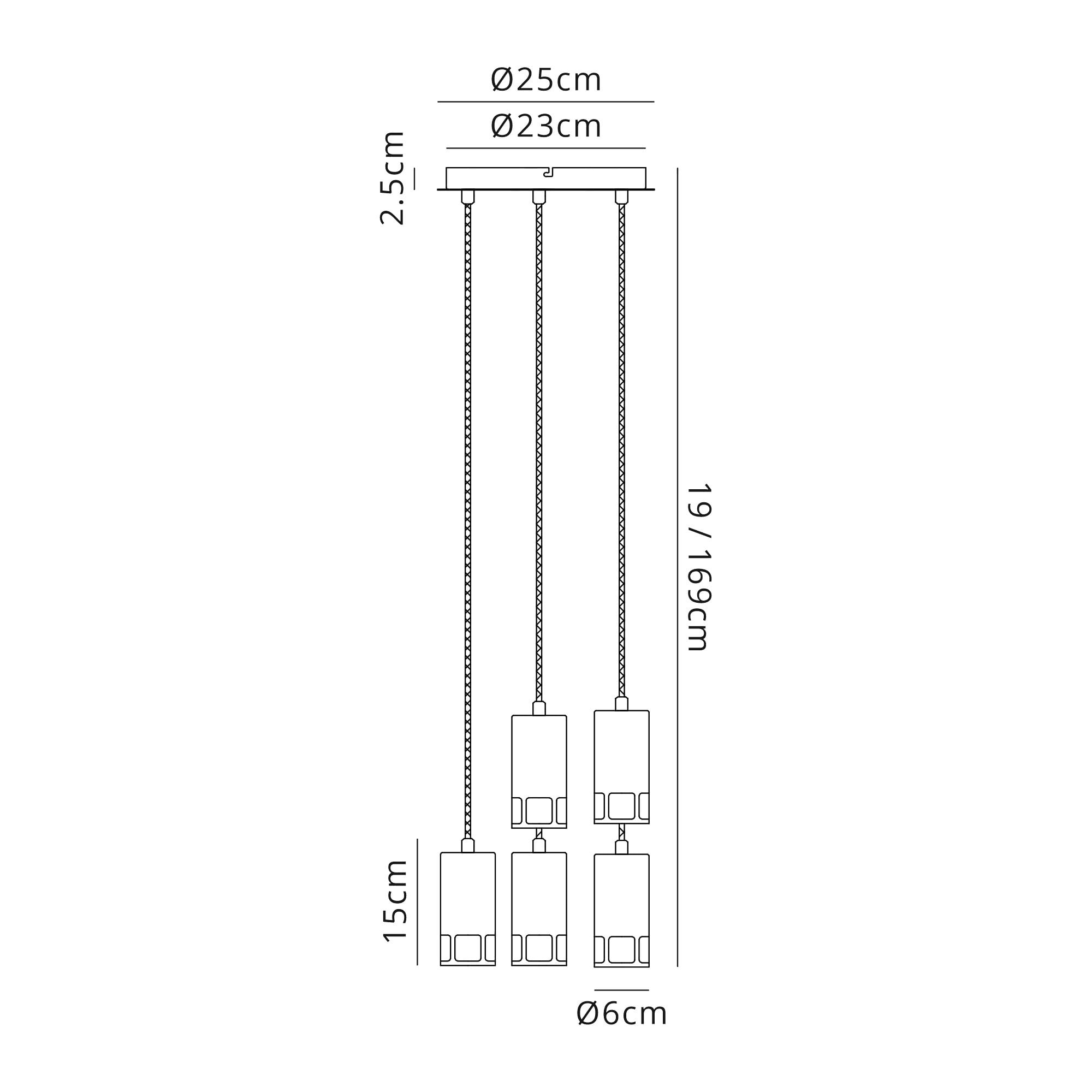 Fabula Amesbury 5 Light Round Pendant - Black & Painted Gold