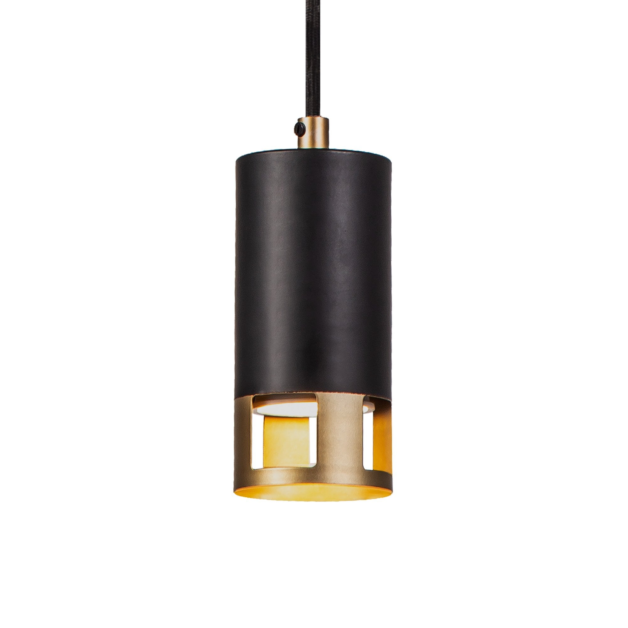 Fabula Amesbury Single Pendant - Black & Painted Gold