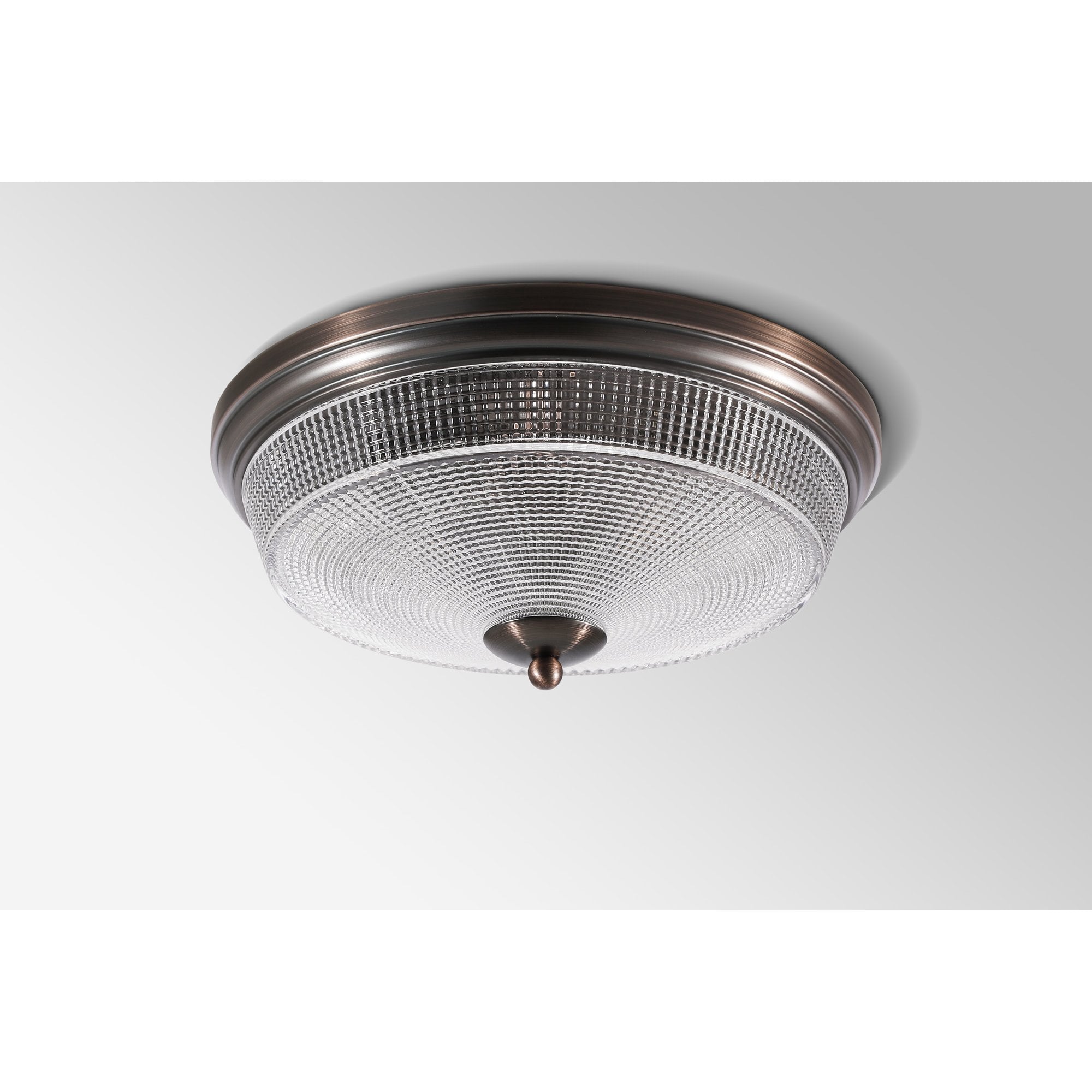 Fabula Antlers 2 Light Flush Light - Bronze & Prismatic Glass - IP44