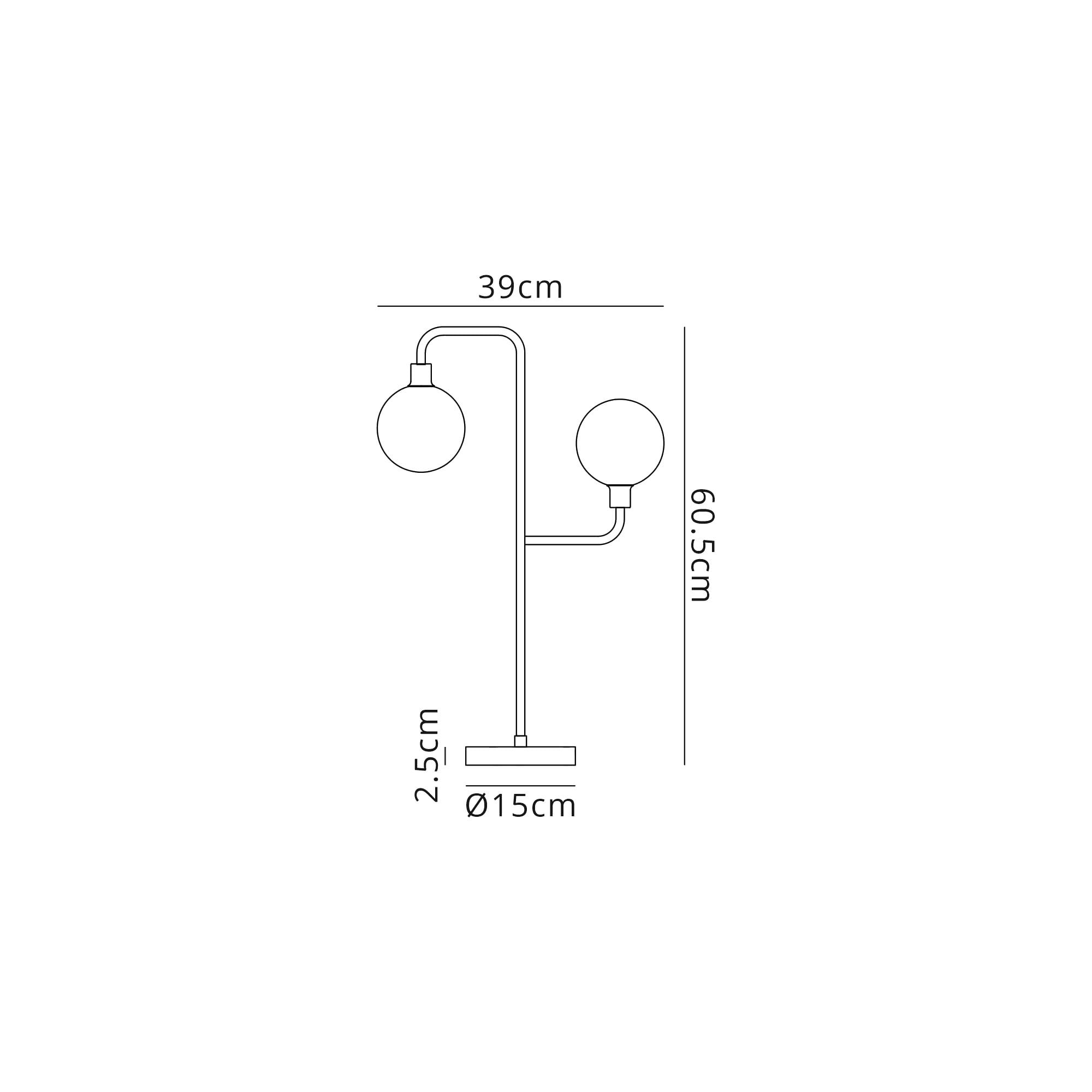 Fabula Appleby 2 Light Table Lamp - Graphite, Satin Nickel & Smoke Glass