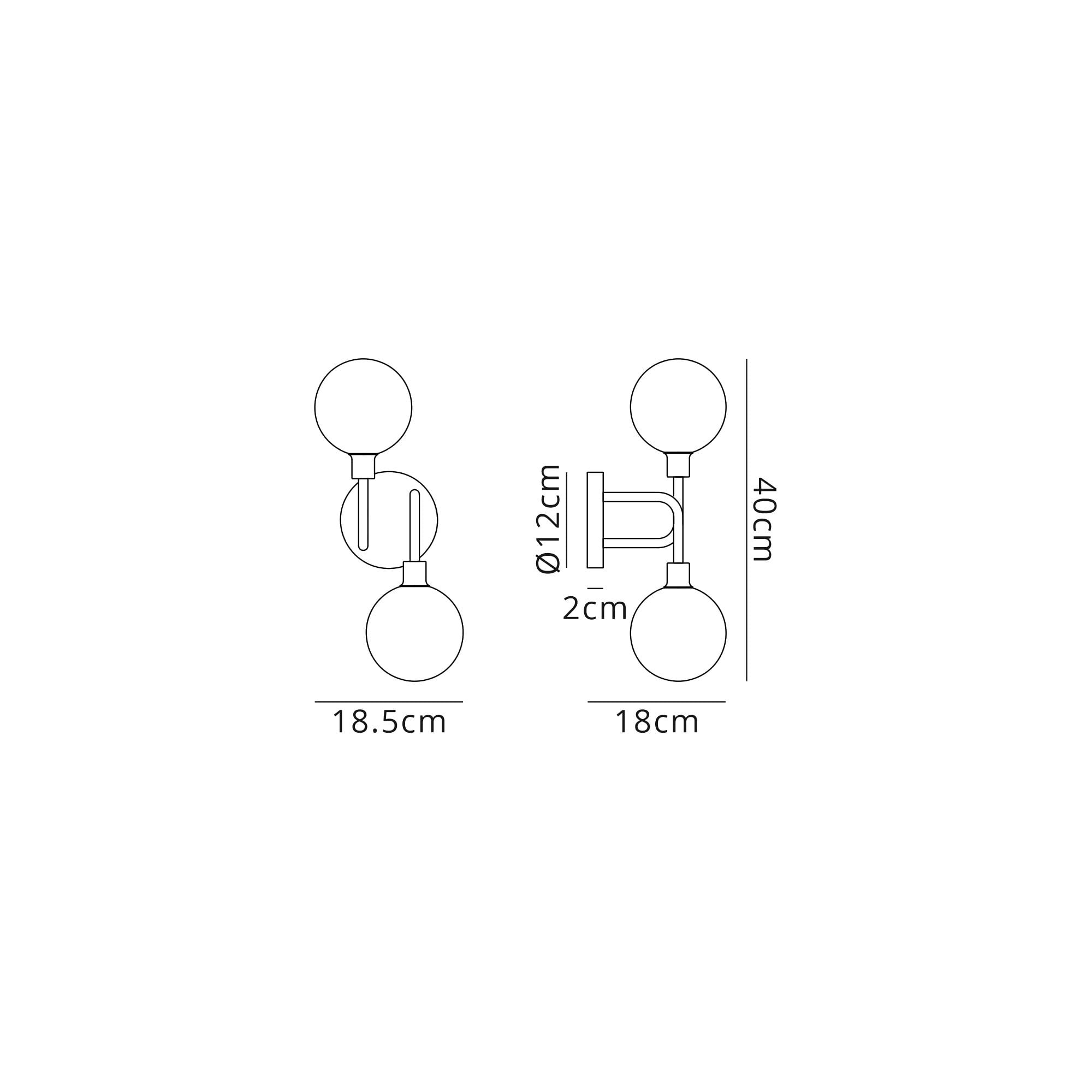 Fabula Appleby 2 Light Wall Lamp - Graphite, Satin Nickel & Smoke Glass