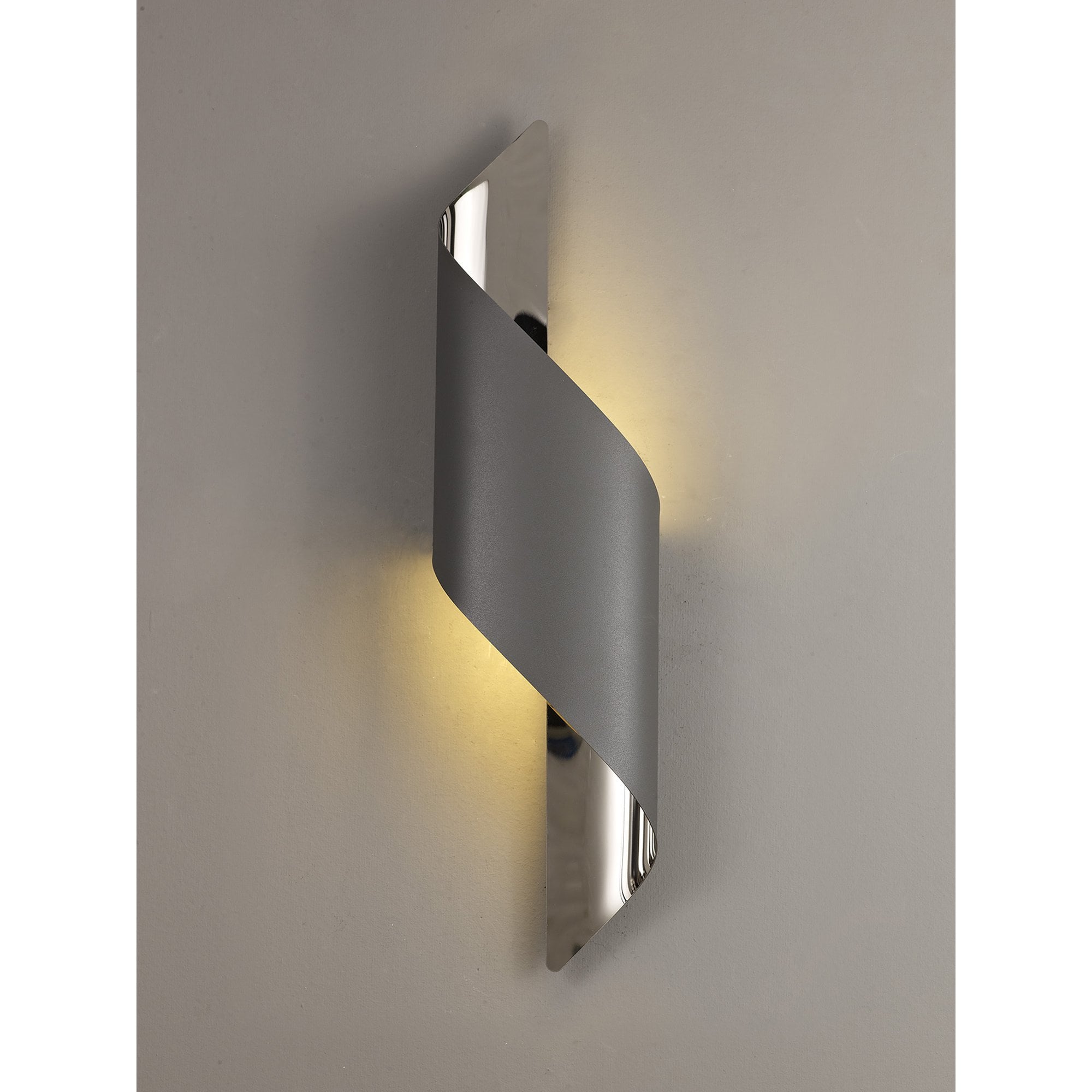 Fabula Barrington Large LED Wall Lamp - Anthracite & Polished Chrome