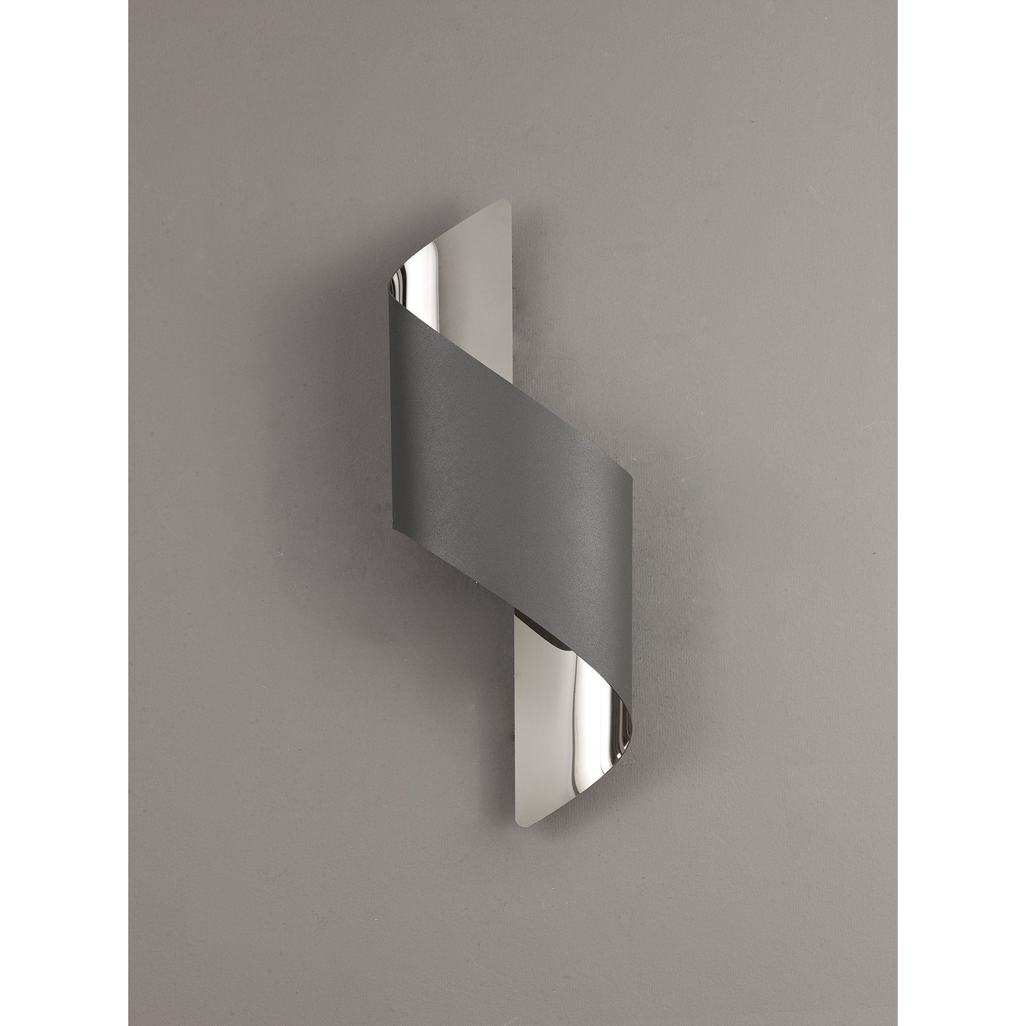 Fabula Barrington Small LED Wall Lamp - Anthracite & Polished Chrome