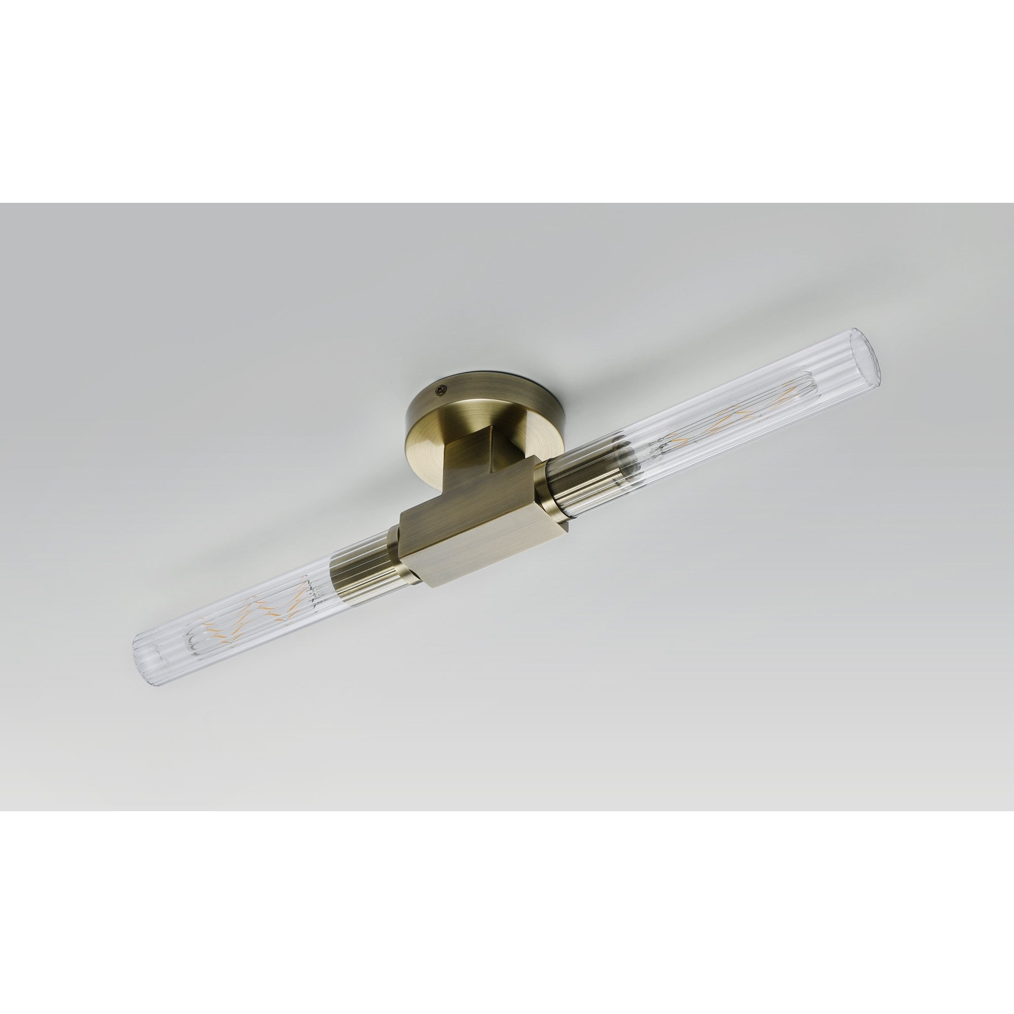 Fabula Beech Tree 2 Light Flush Light - Antique Brass - IP44