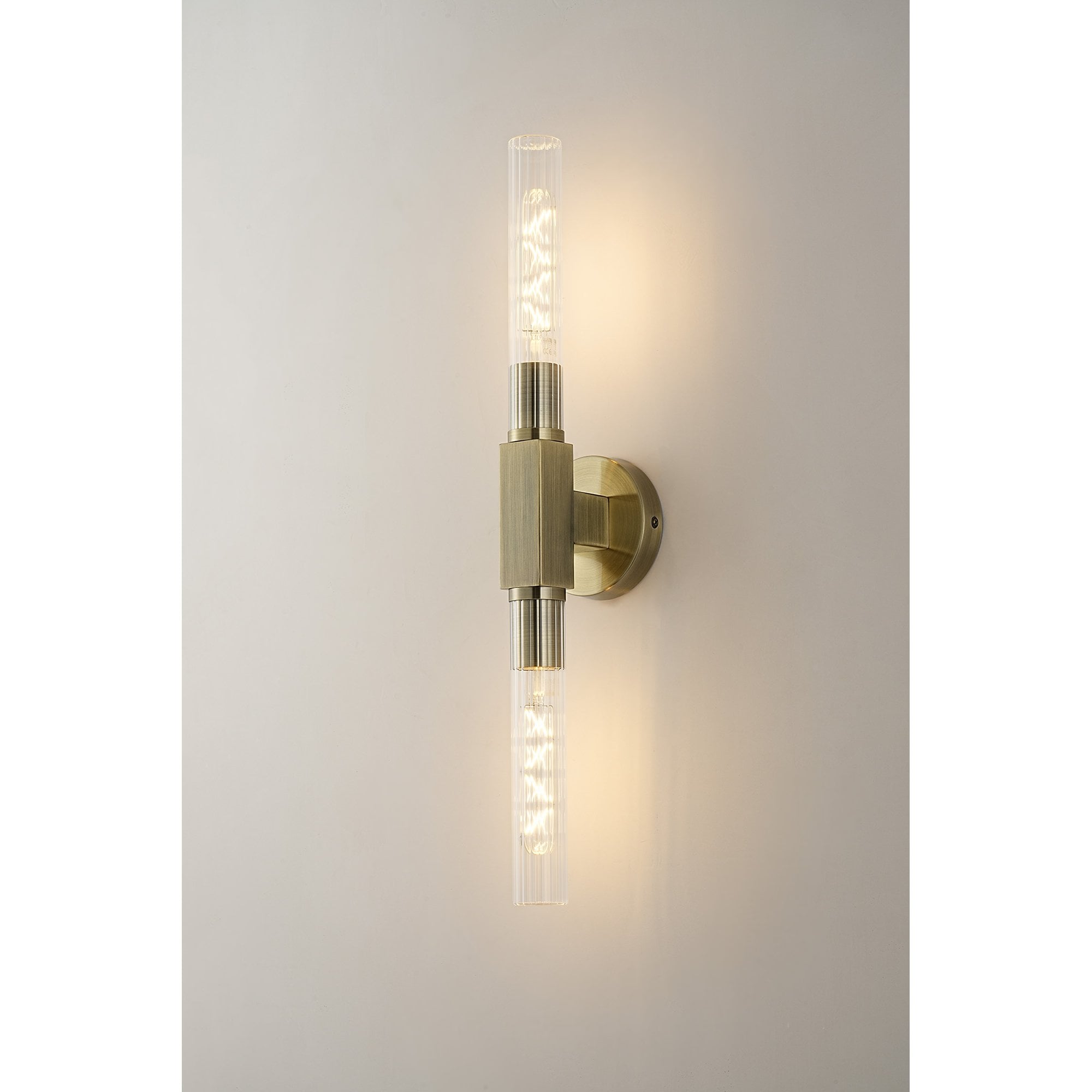Fabula Beech Tree 2 Light Flush Light - Antique Brass - IP44