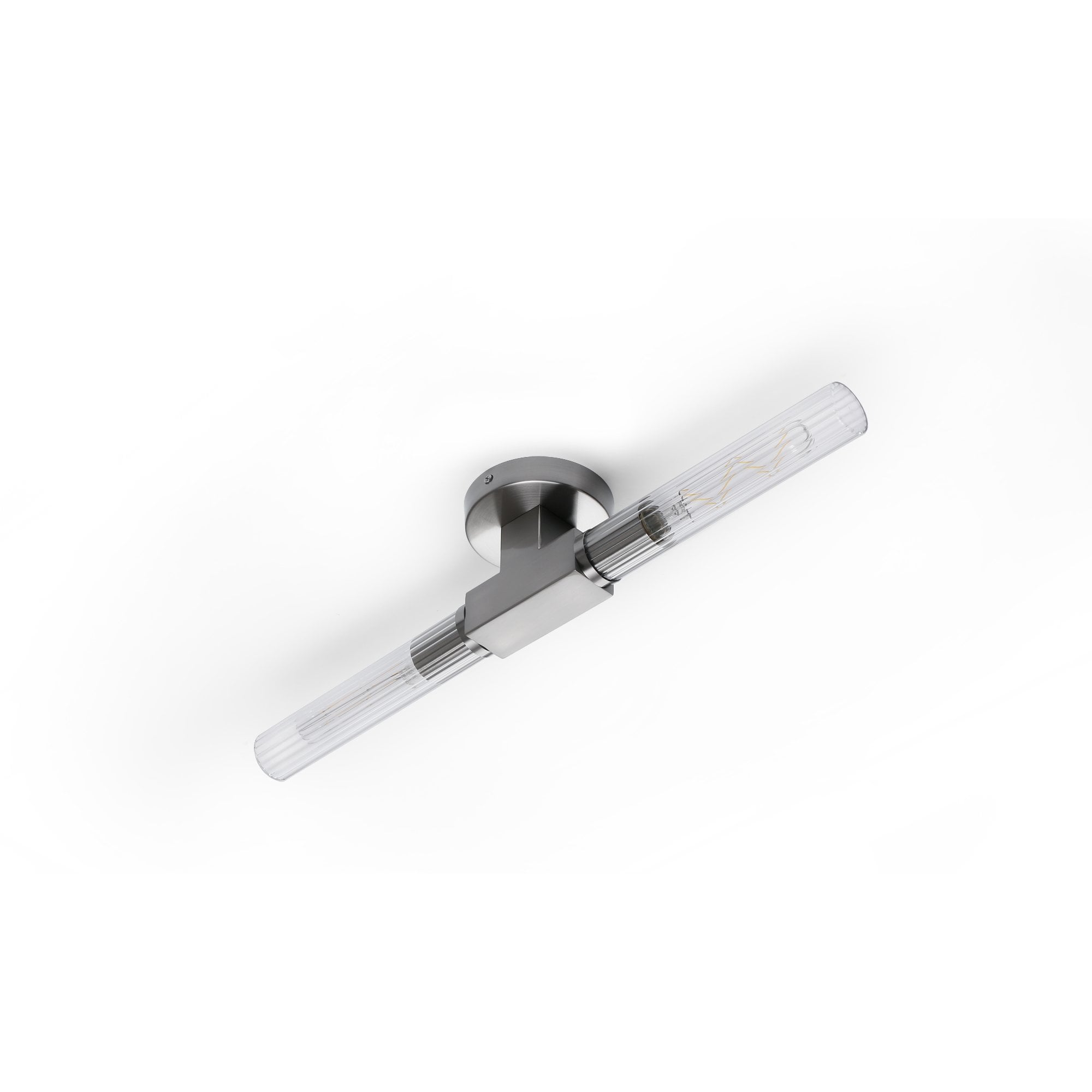 Fabula Beech Tree 2 Light Flush Light - Satin Nickel - IP44