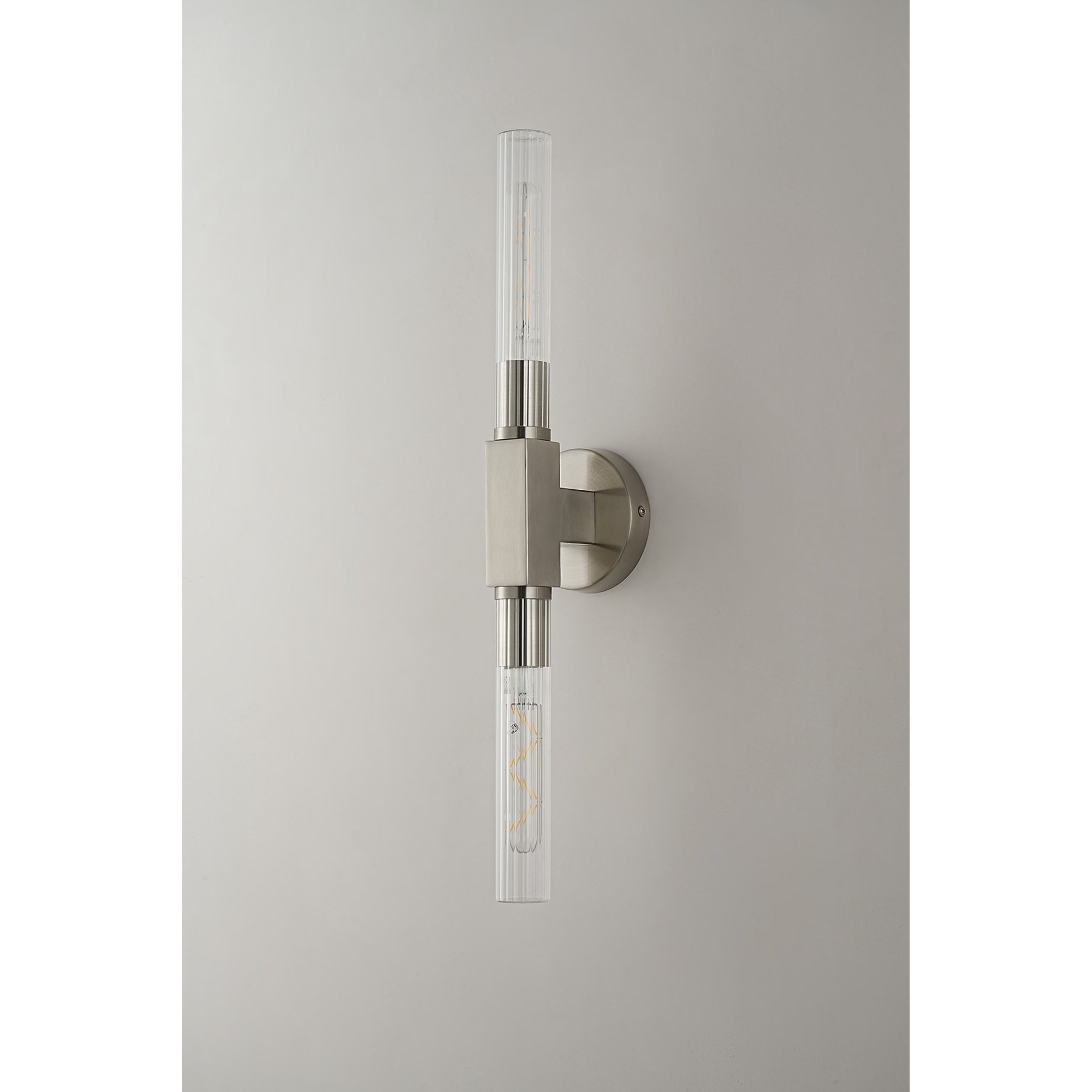 Fabula Beech Tree 2 Light Flush Light - Satin Nickel - IP44