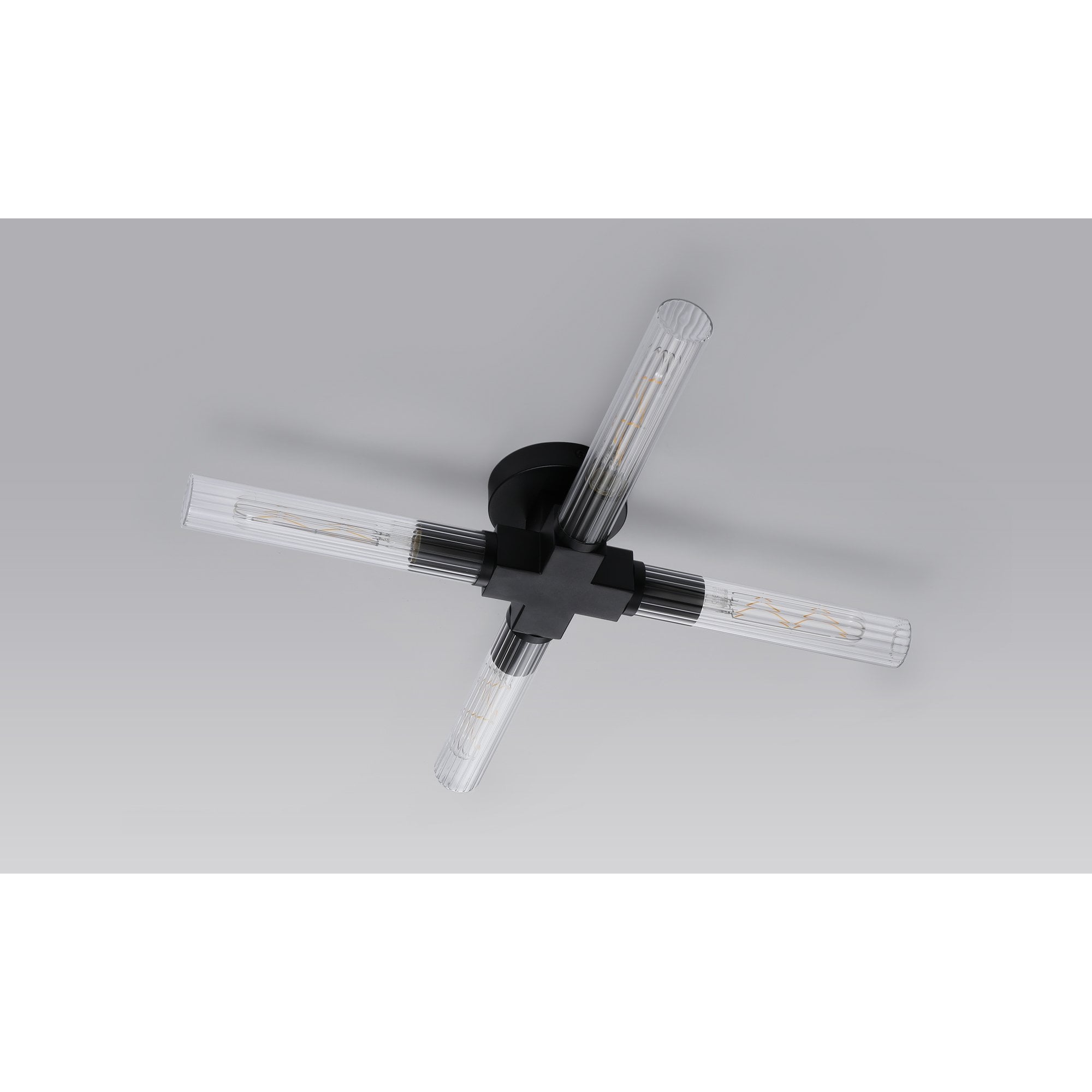 Fabula Beech Tree 4 Light Flush Light - Satin Black - IP44