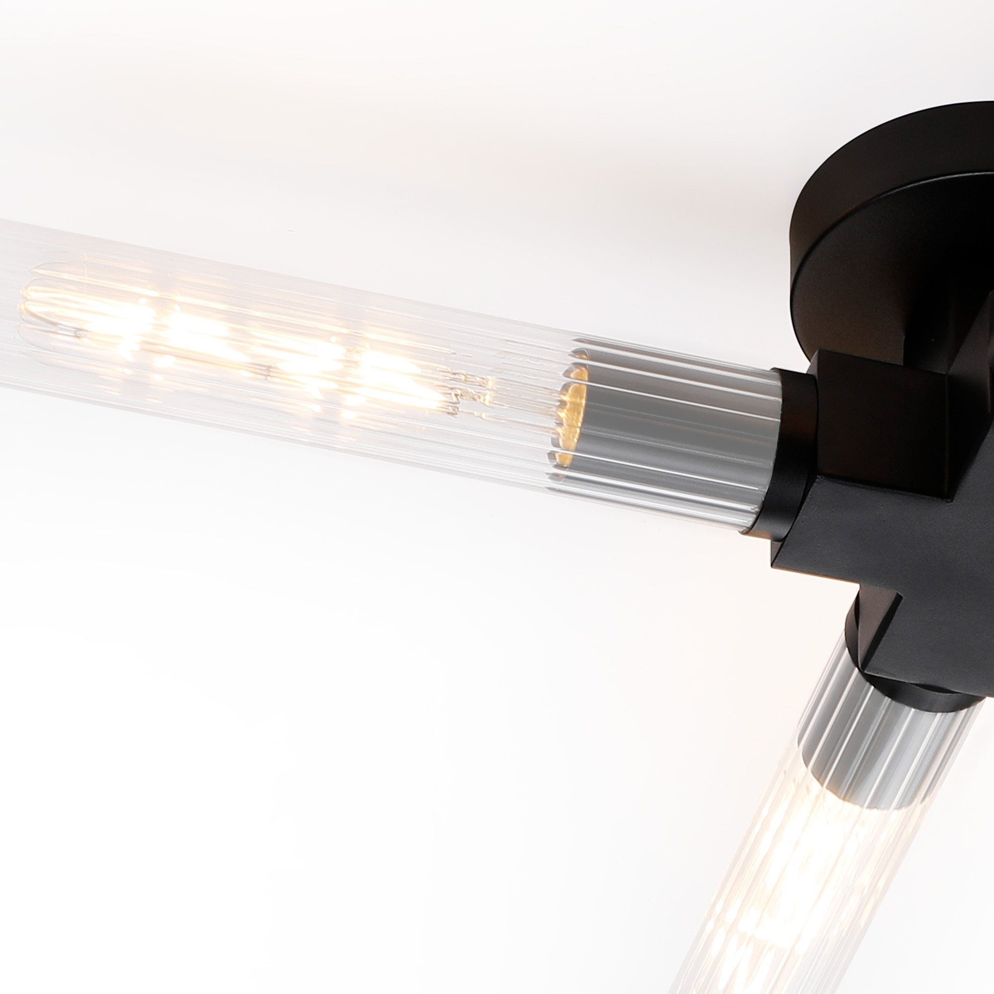 Fabula Beech Tree 4 Light Flush Light - Satin Black - IP44