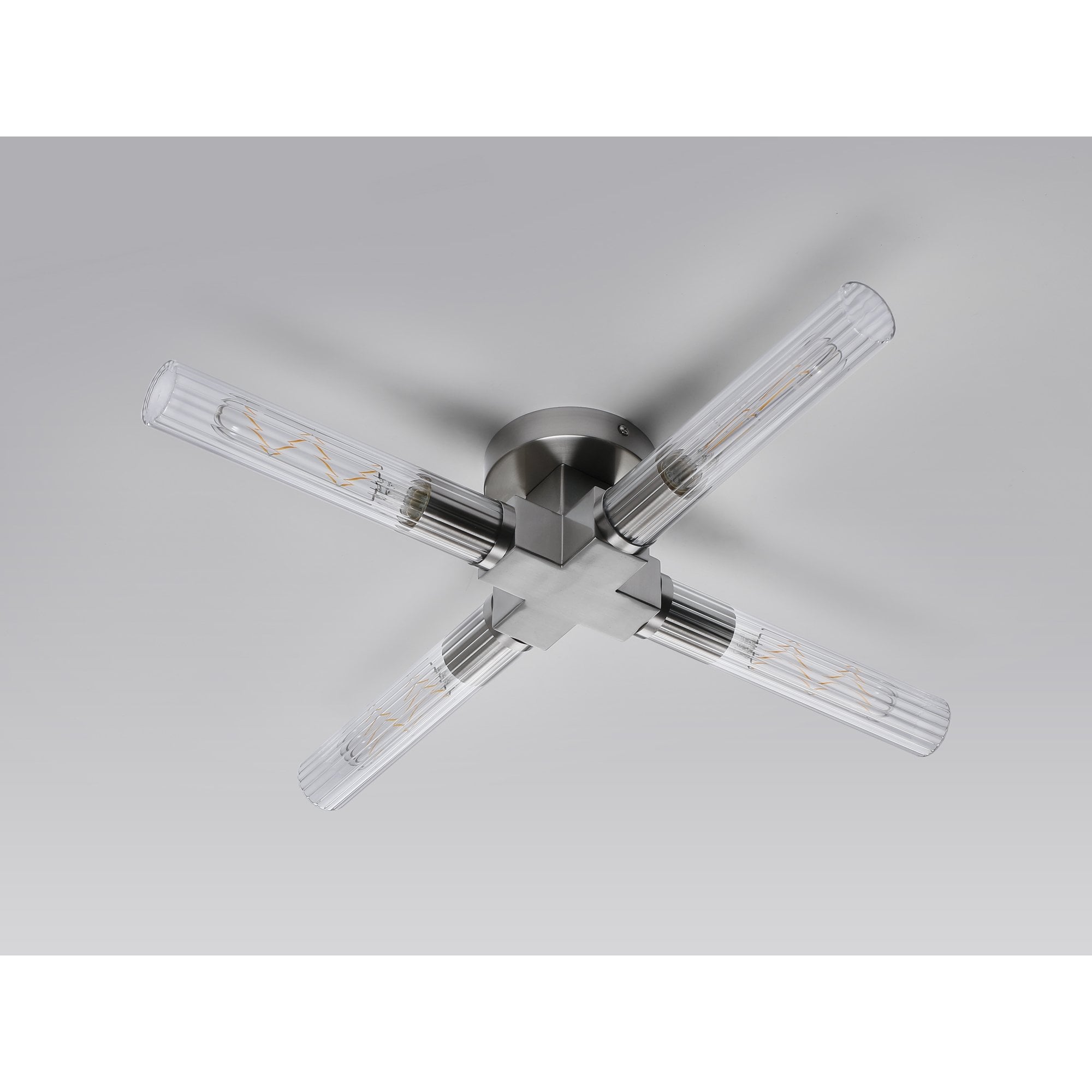 Fabula Beech Tree 4 Light Flush Light - Satin Nickel - IP44