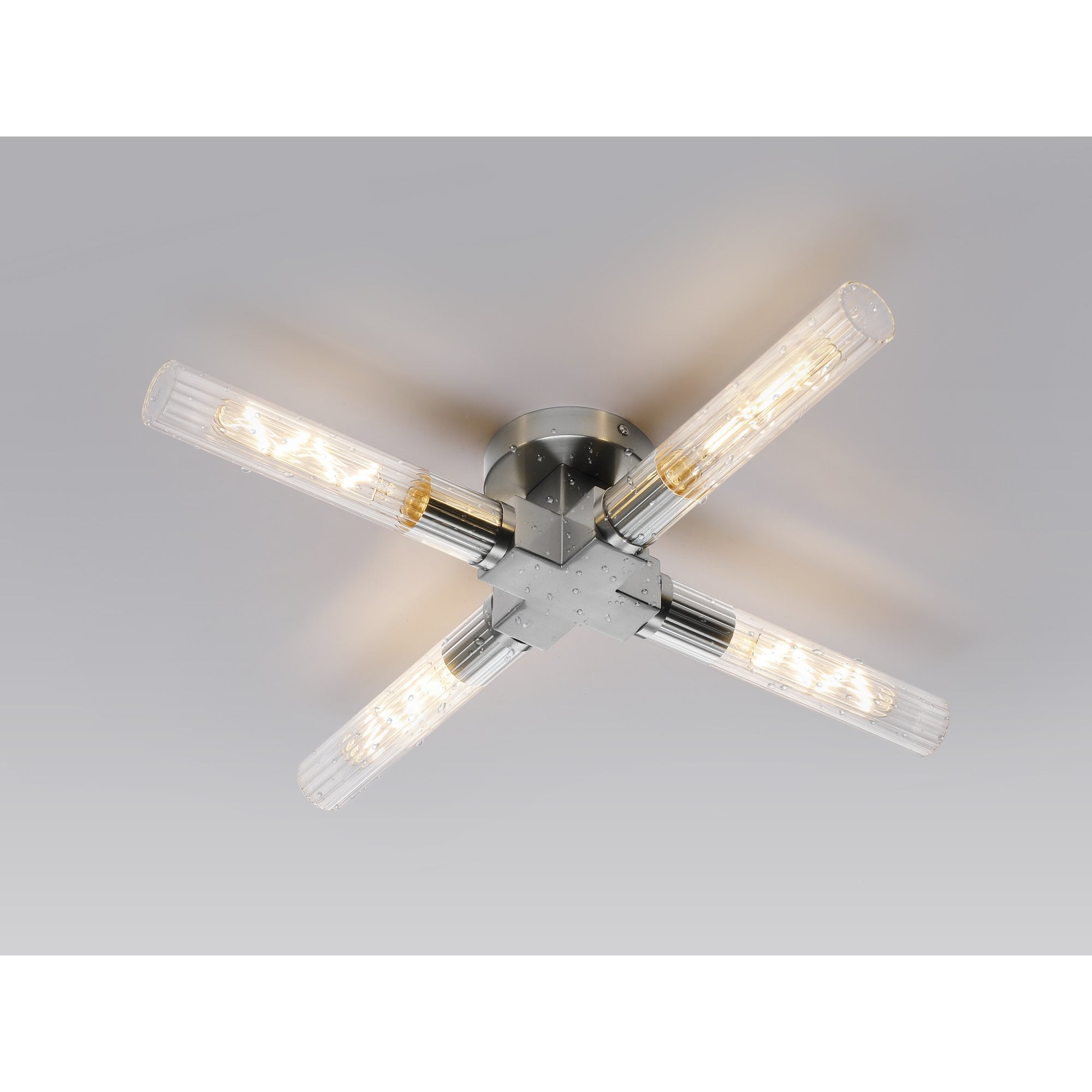 Fabula Beech Tree 4 Light Flush Light - Satin Nickel - IP44