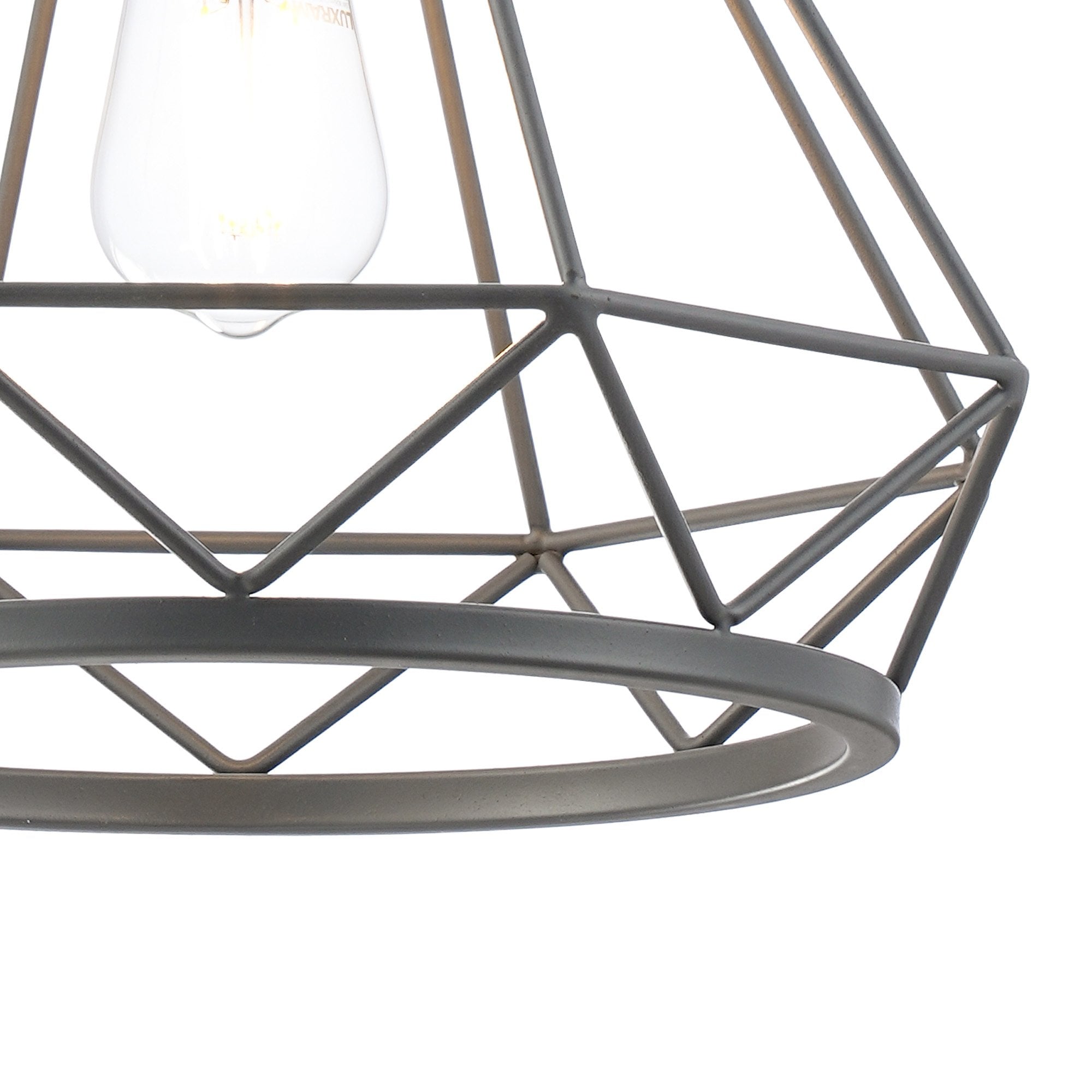 Fabula Beverley Large Diamond Pendant - Matt Grey