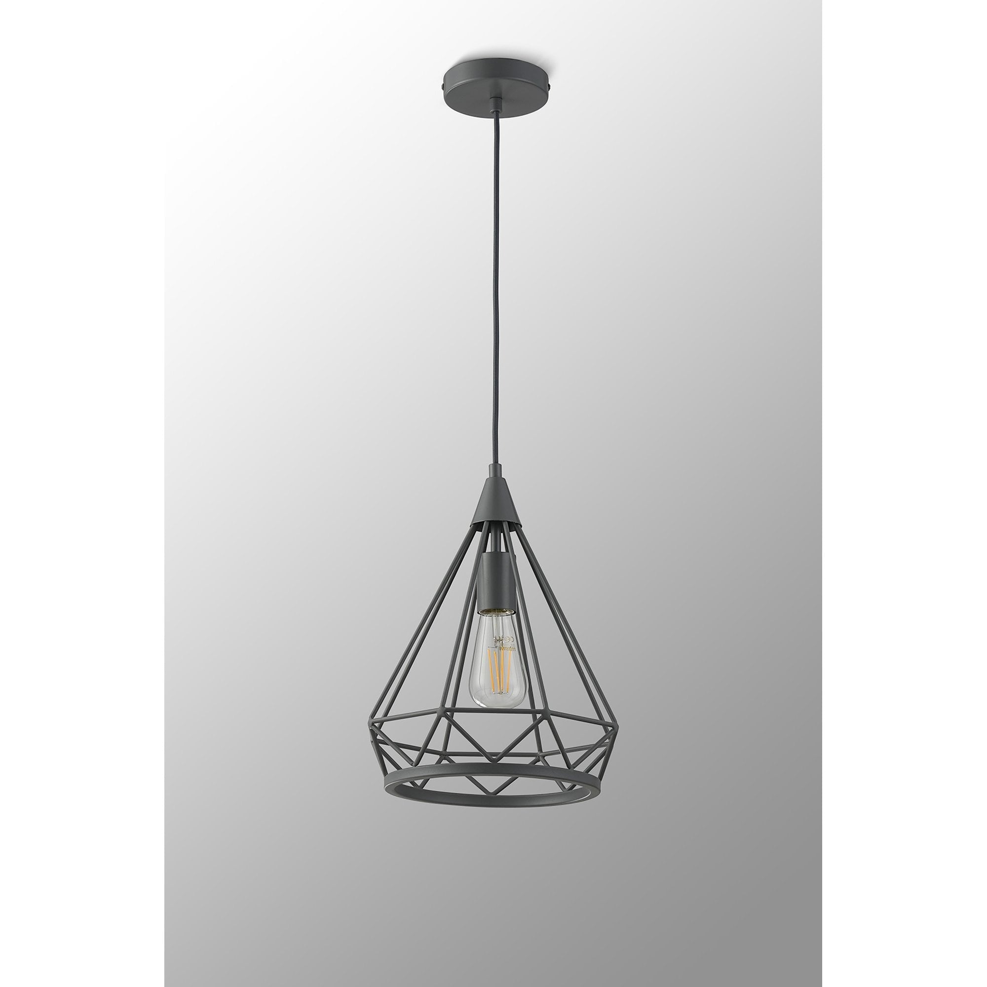 Fabula Beverley Small Diamond Pendant - Matt Grey