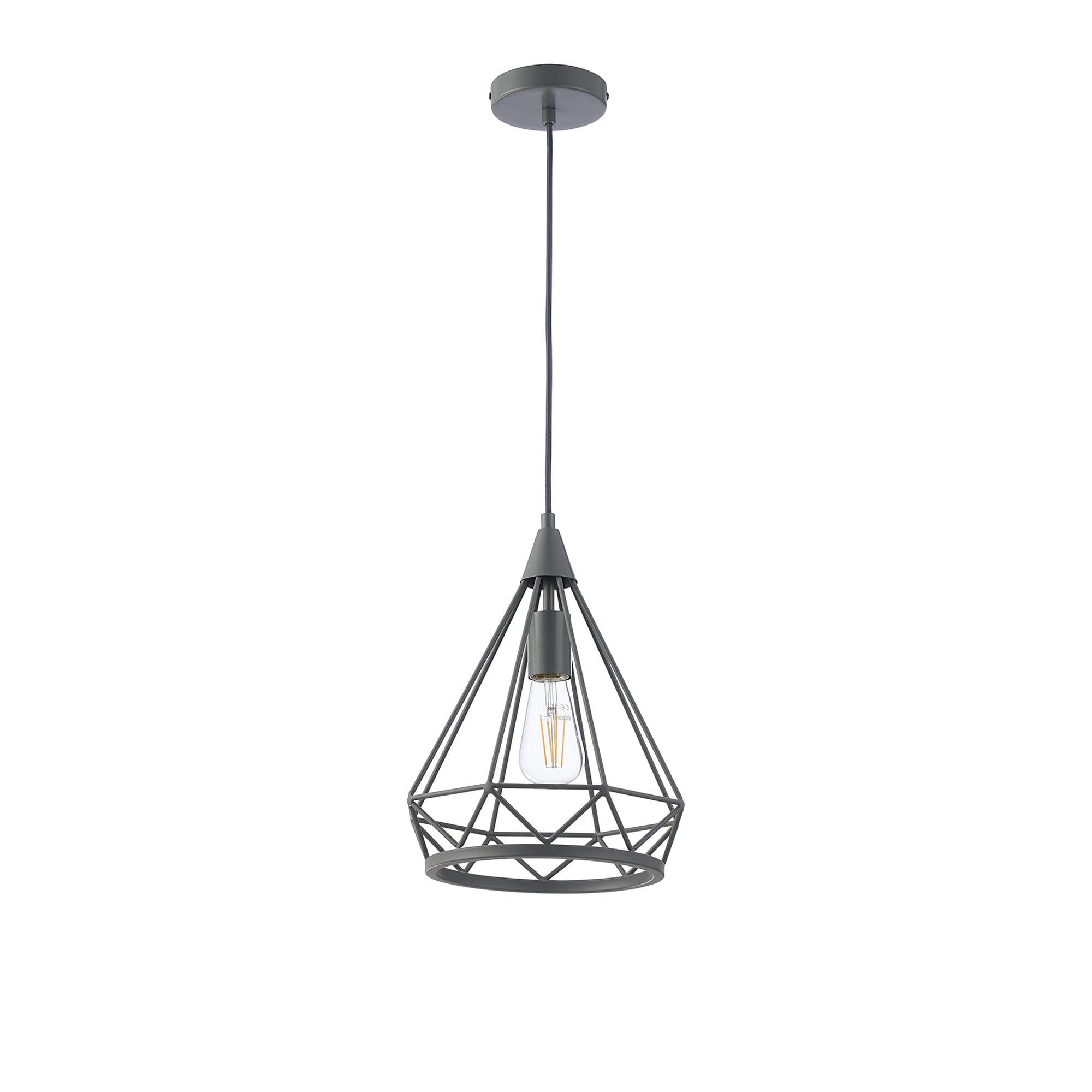 Fabula Beverley Small Diamond Pendant - Matt Grey