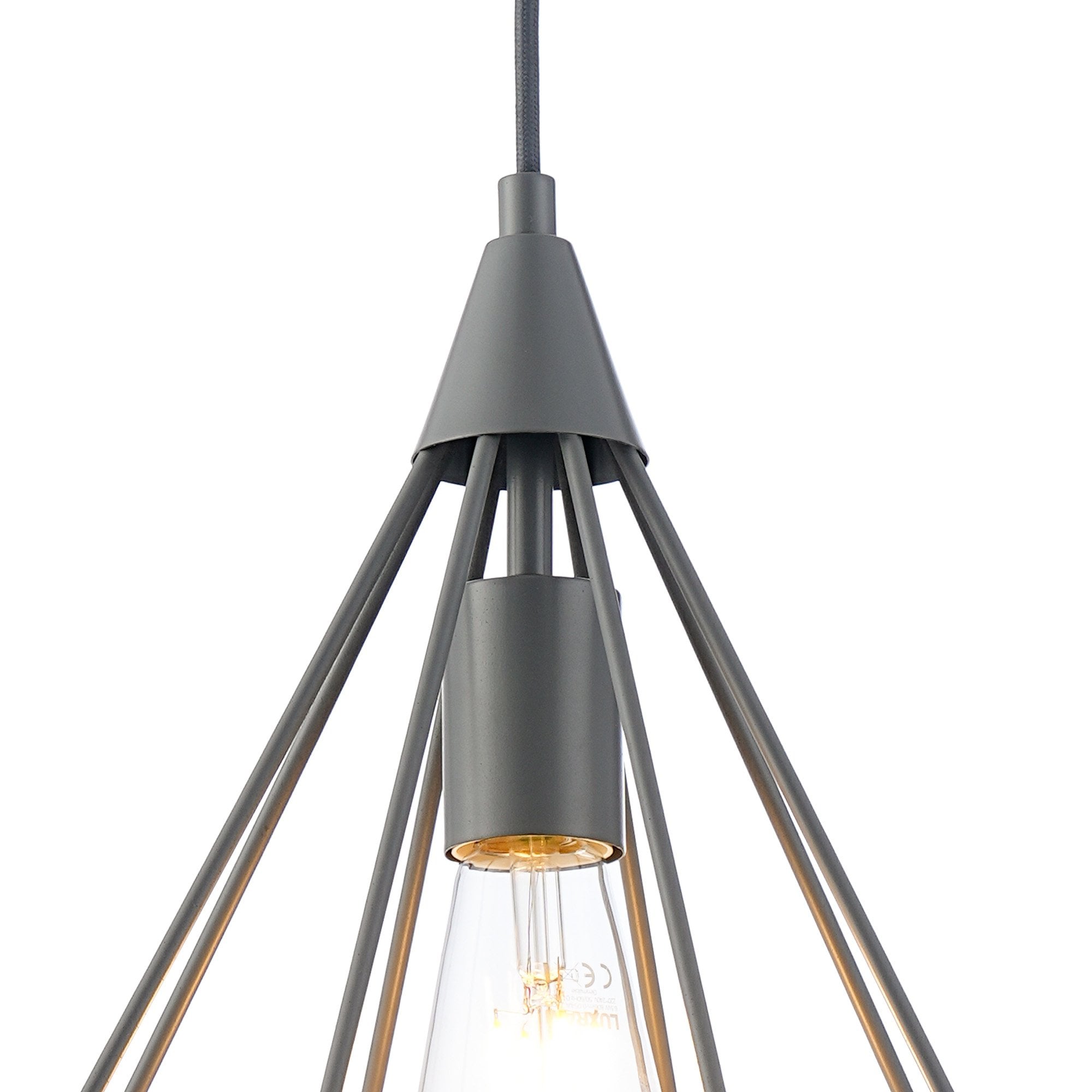 Fabula Beverley Small Diamond Pendant - Matt Grey