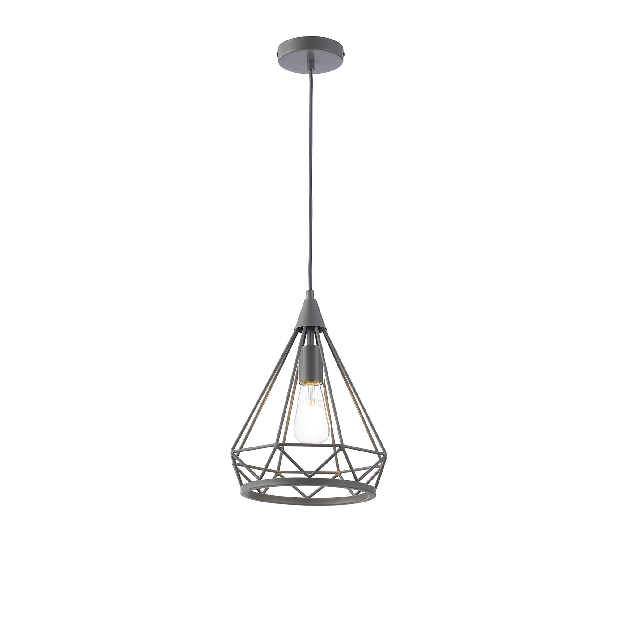 Fabula Beverley Small Diamond Pendant - Matt Grey