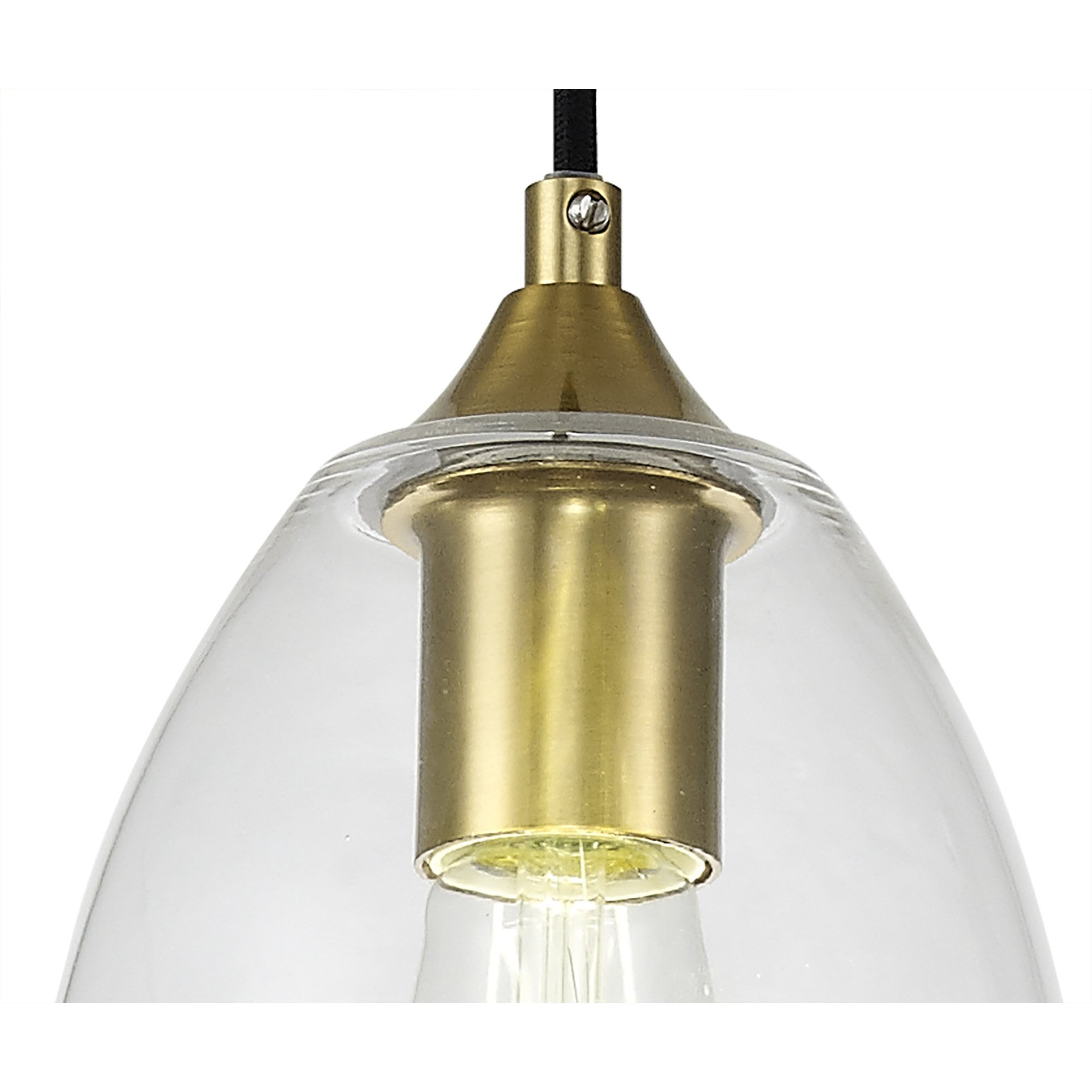 Fabula Boleyn 15cm Cone Pendant - Aged Brass & Clear