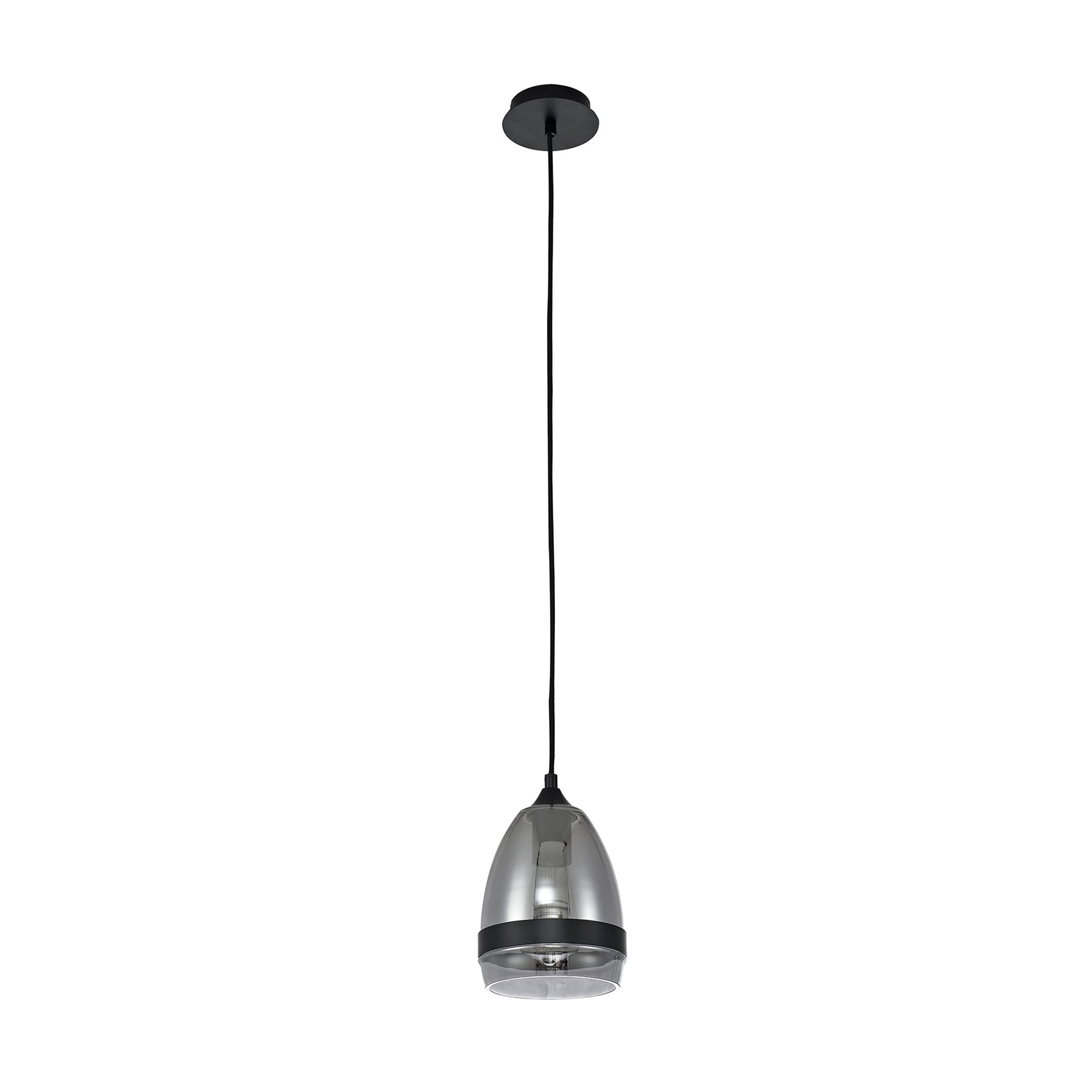 Fabula Boleyn 15cm Cone Pendant - Matt Black & Smoke Plated