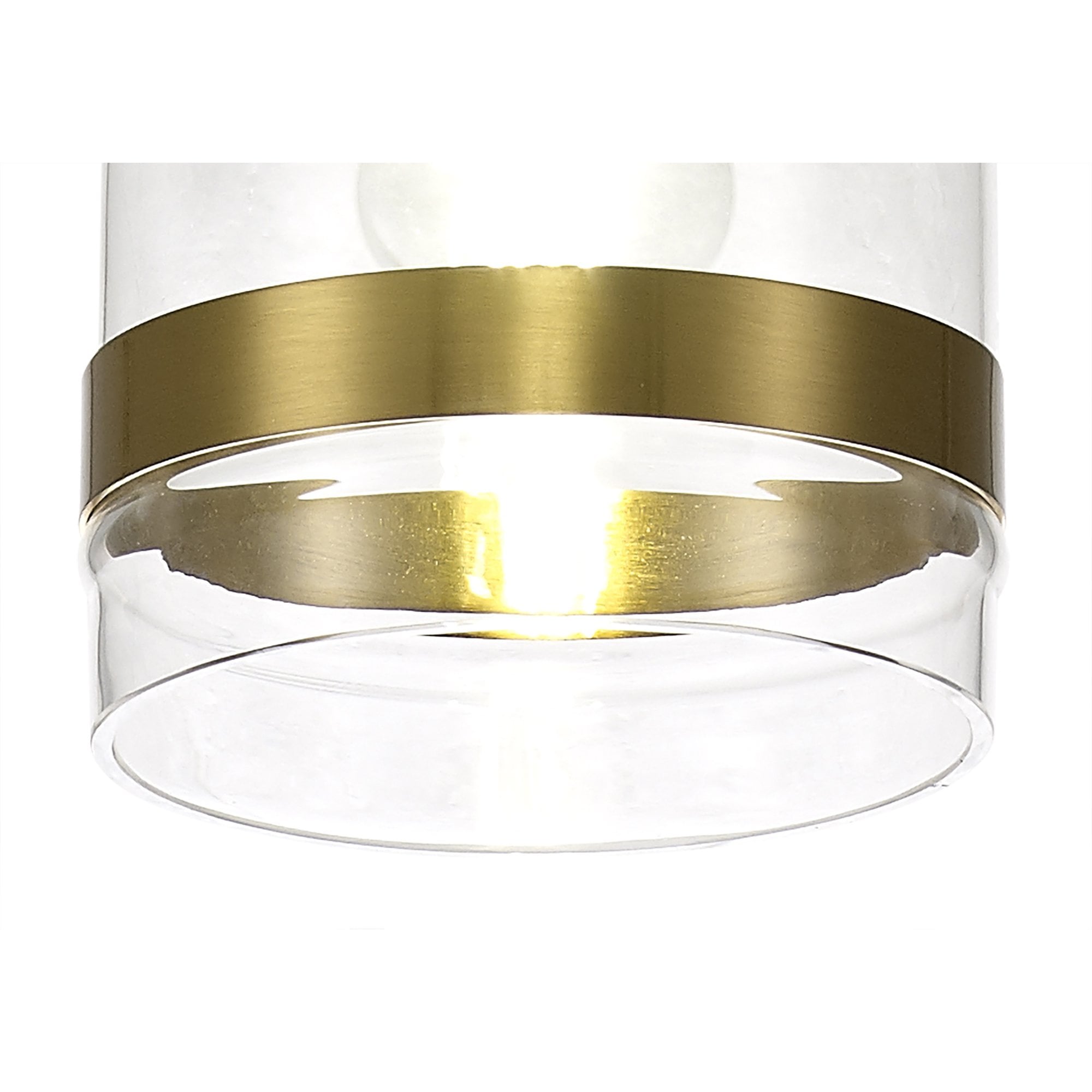 Fabula Boleyn 15cm Dome Pendant - Aged Brass & Clear