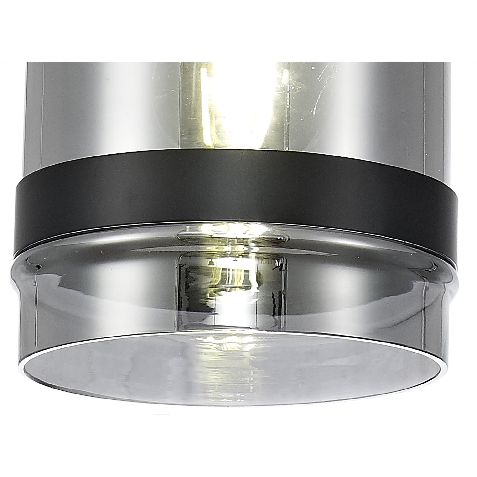 Fabula Boleyn 15cm Dome Pendant - Matt Black & Smoke Plated