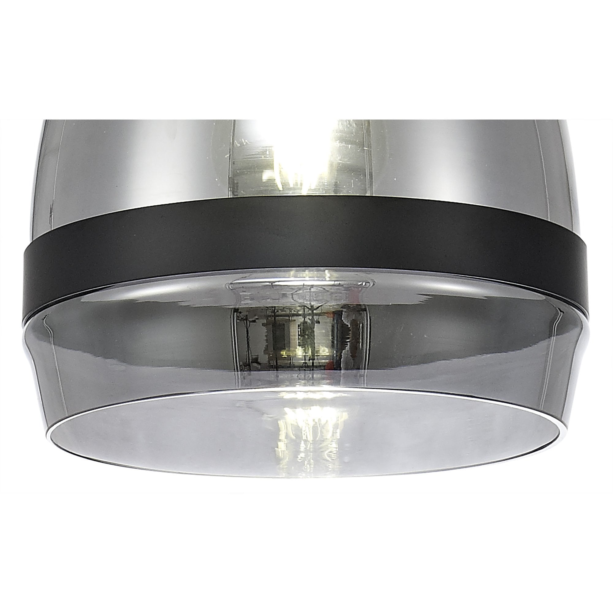 Fabula Boleyn 20cm Cone Pendant - Matt Black & Smoke Plated