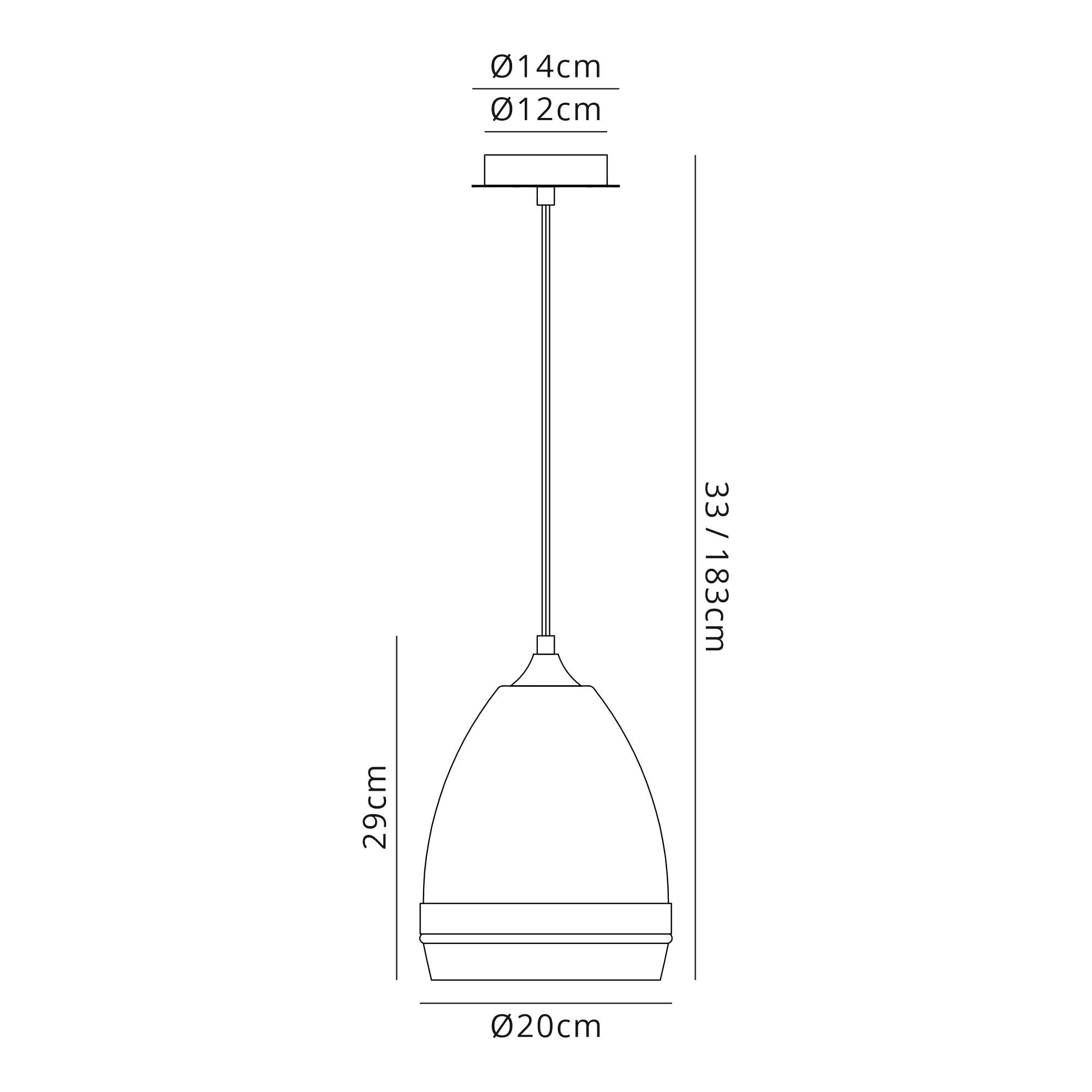Fabula Boleyn 20cm Cone Pendant - Matt Black & Smoke Plated