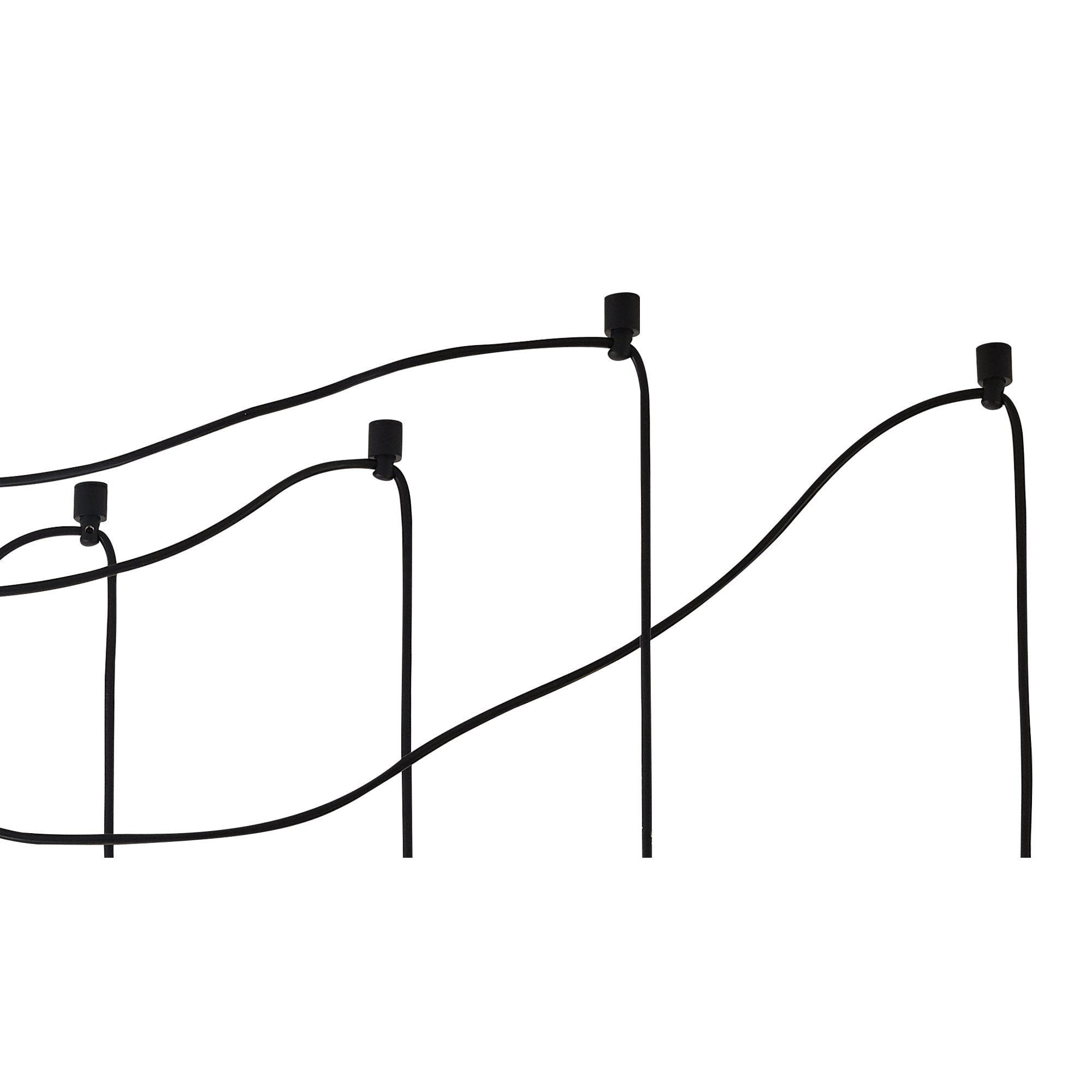 Fabula Bury Double Ring 5 Light Multi Pendant - Matt Black & Painted Gold