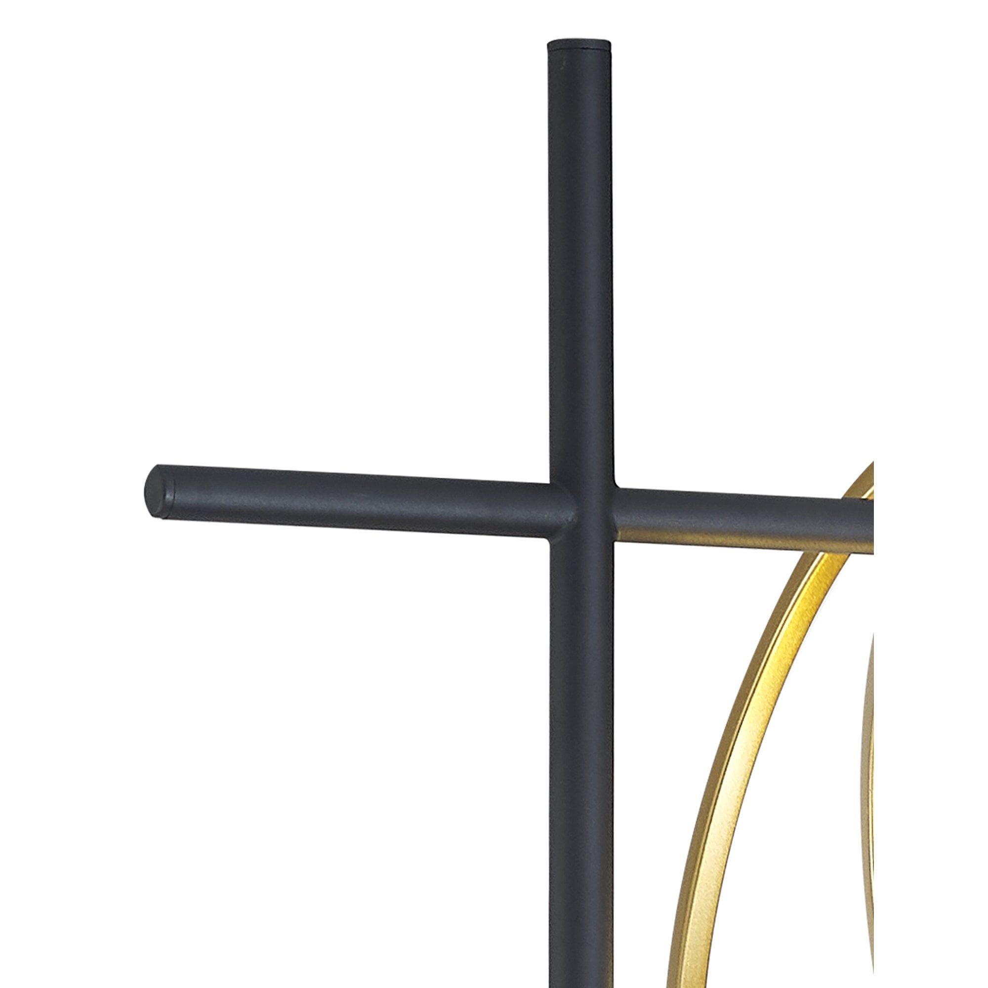 Fabula Bury Double Ring Single Floor Lamp - Matt Black & Painted Gold