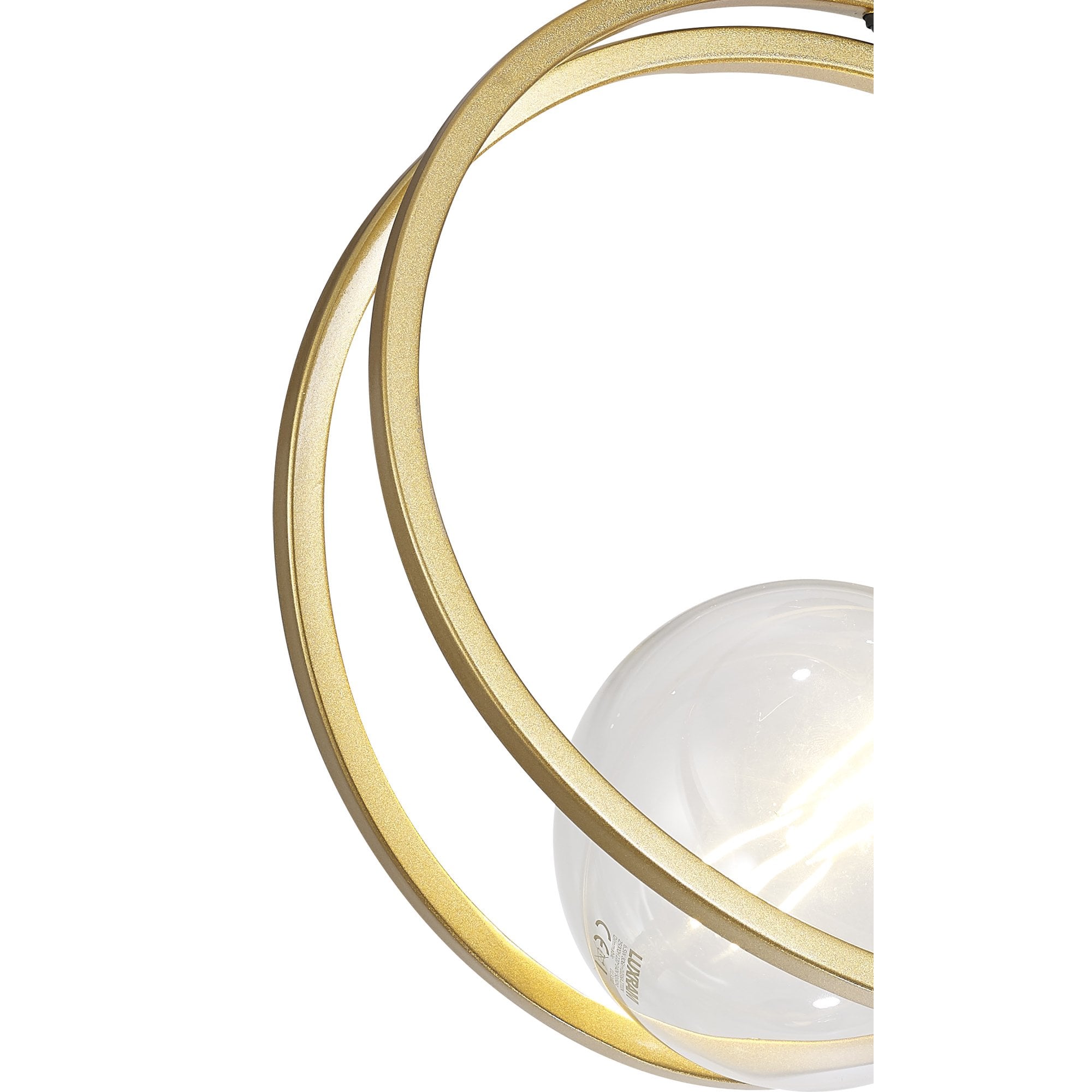 Fabula Bury Double Ring Single Flush Light - Matt Black & Painted Gold