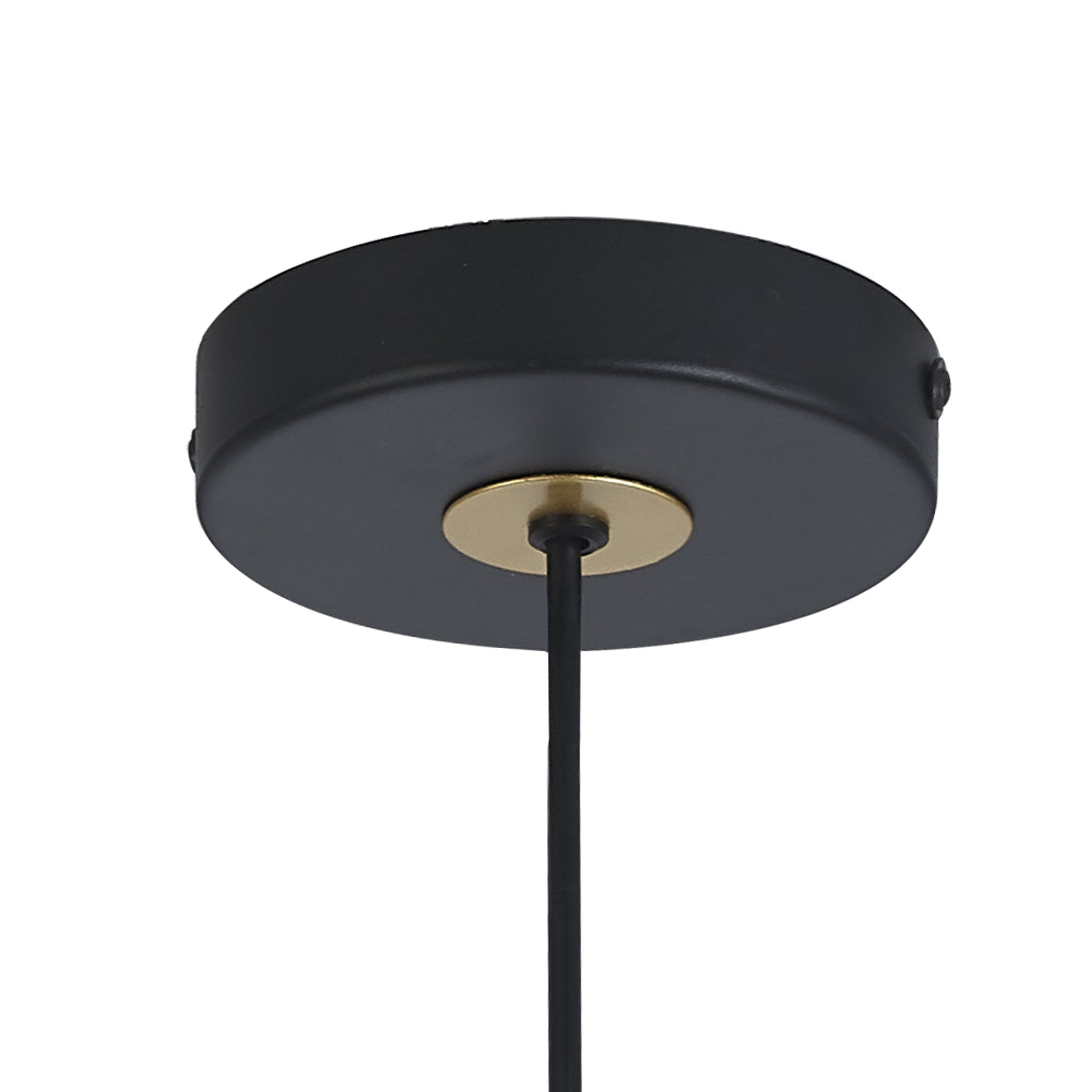 Fabula Bury Double Ring Single Pendant - Matt Black & Painted Gold