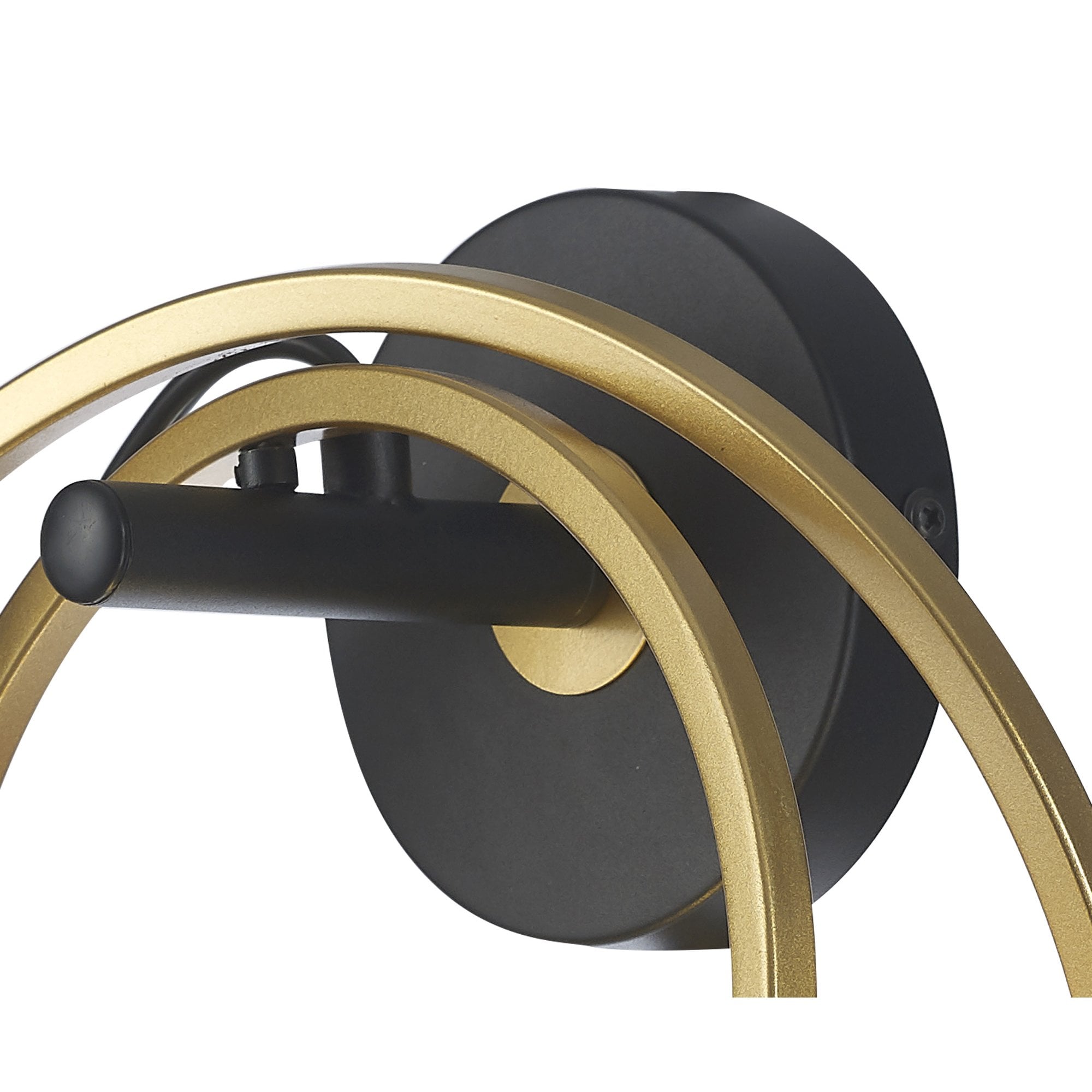 Fabula Bury Double Ring Single Wall Lamp - Matt Black & Painted Gold