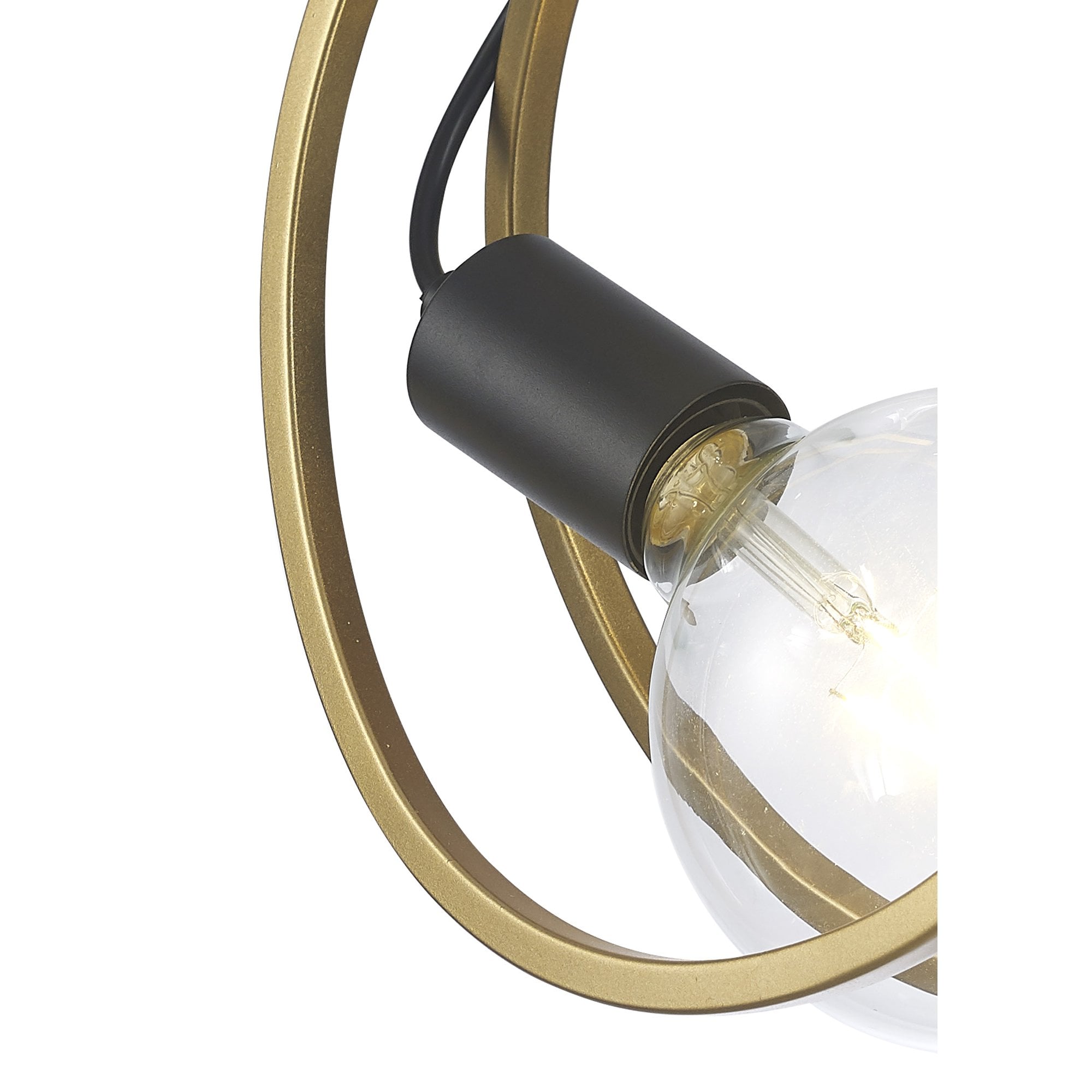 Fabula Bury Double Ring Single Wall Lamp - Matt Black & Painted Gold