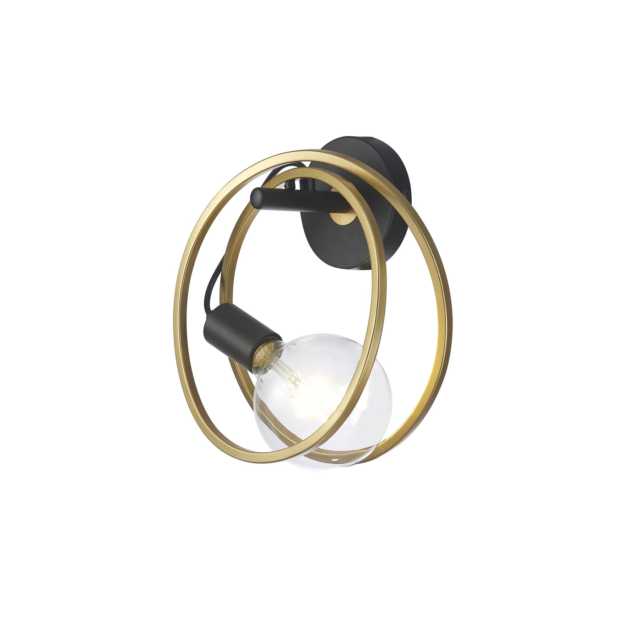 Fabula Bury Double Ring Single Wall Lamp - Matt Black & Painted Gold