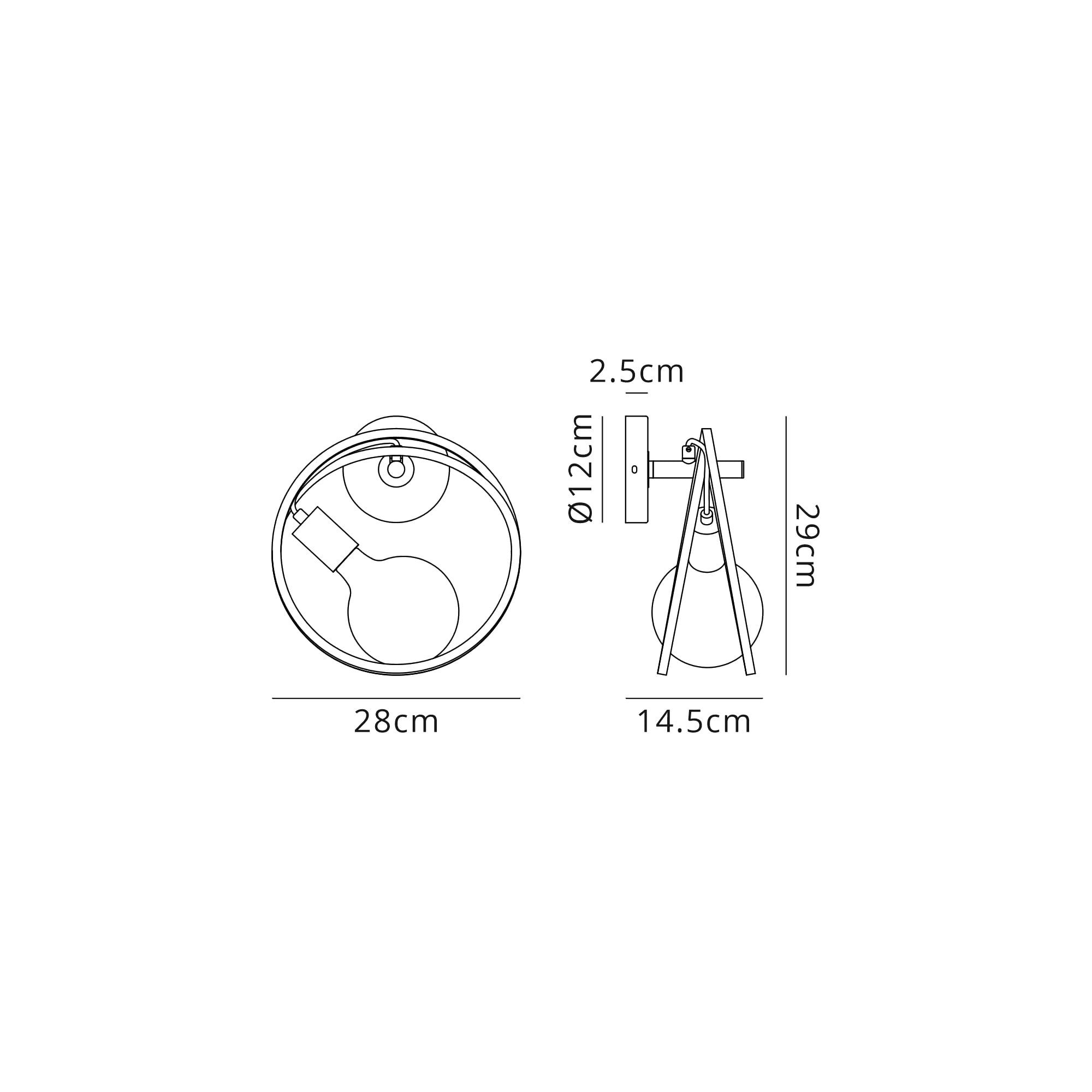 Fabula Bury Double Ring Single Wall Lamp - Matt Black & Painted Gold