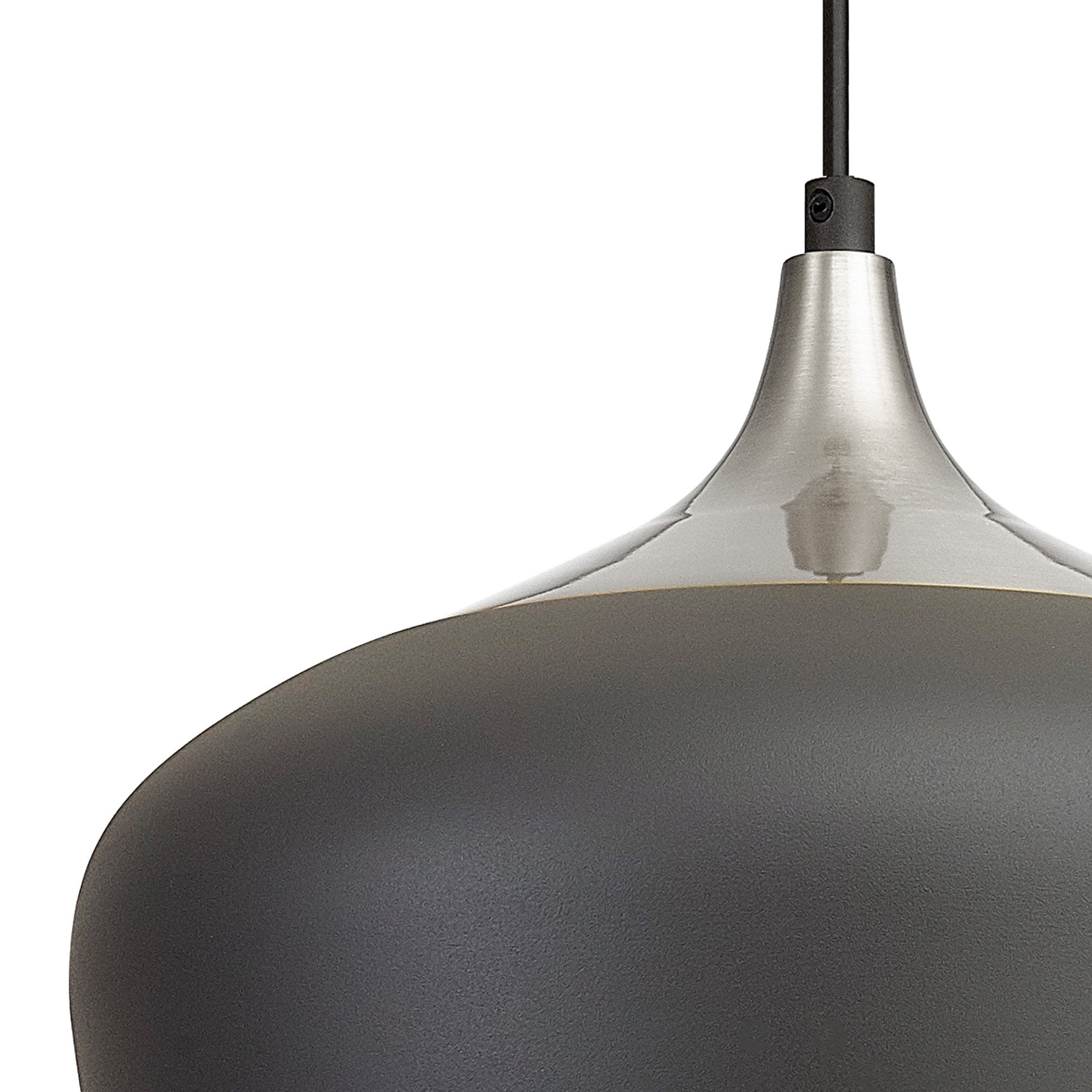 Fabula Buxton 32cm Pendant - Anthracite & Satin Nickel