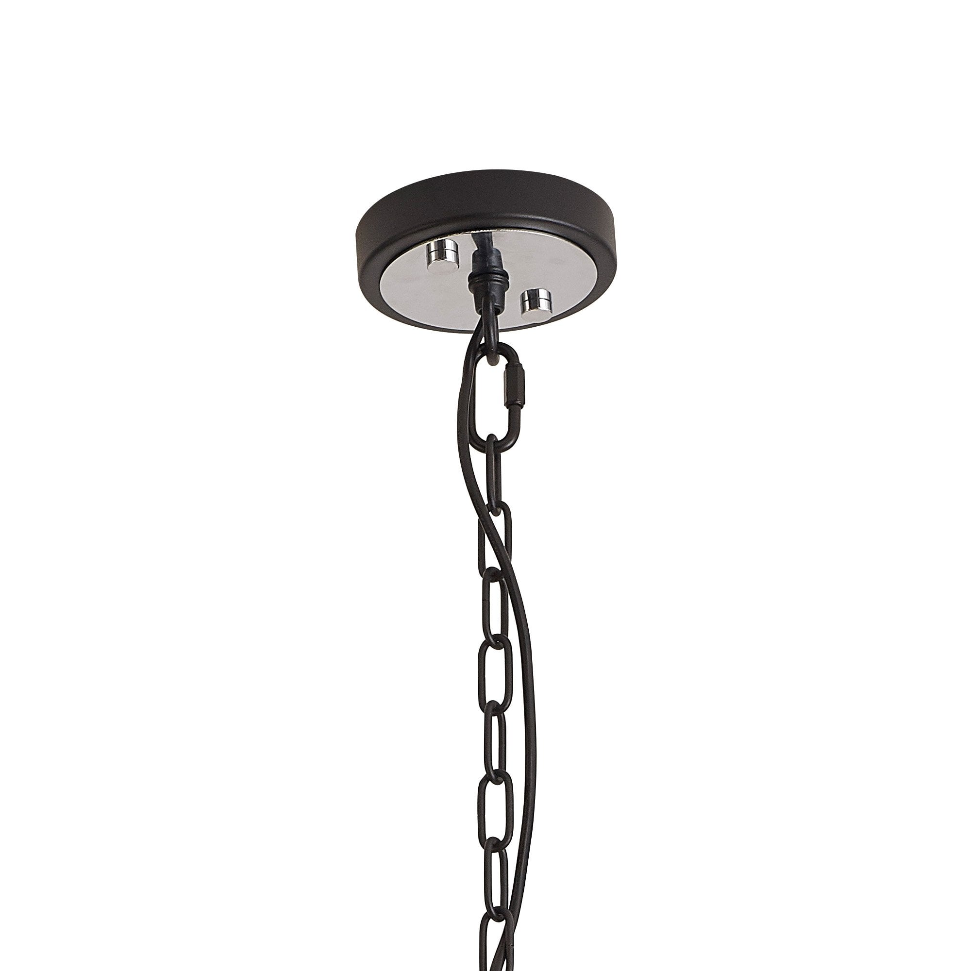 Fabula Cambridge 4 Light Pendant - Matt Black, Chrome & Clear Glass