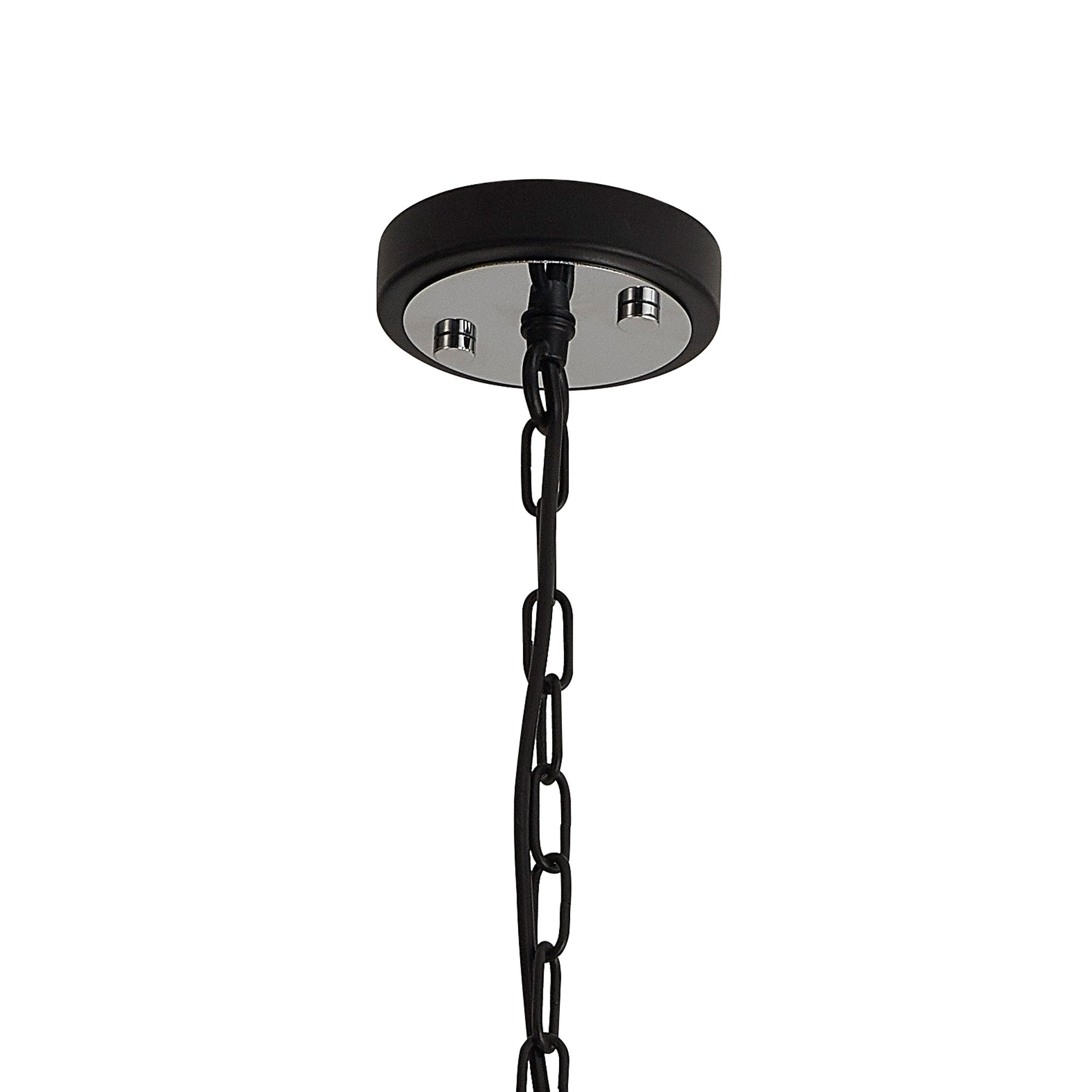 Fabula Cambridge Single Pendant - Matt Black, Chrome & Clear Glass