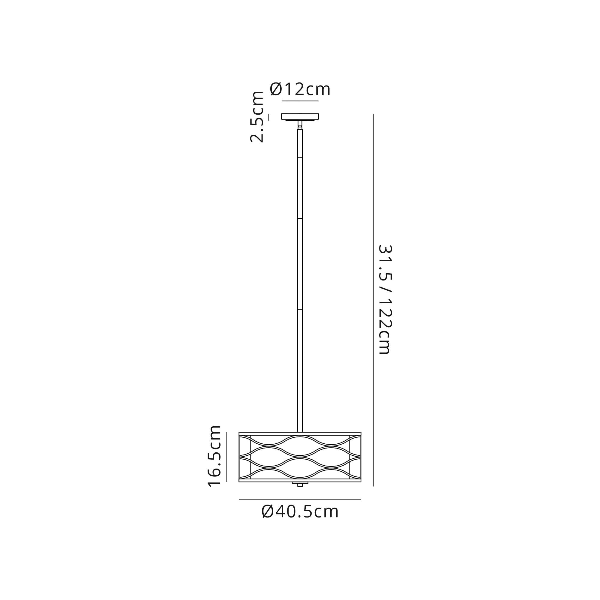 Fabula Carbis 3 Light Pendant/Semi-Flush Light - Aged Gold & Cream Fabric Shade