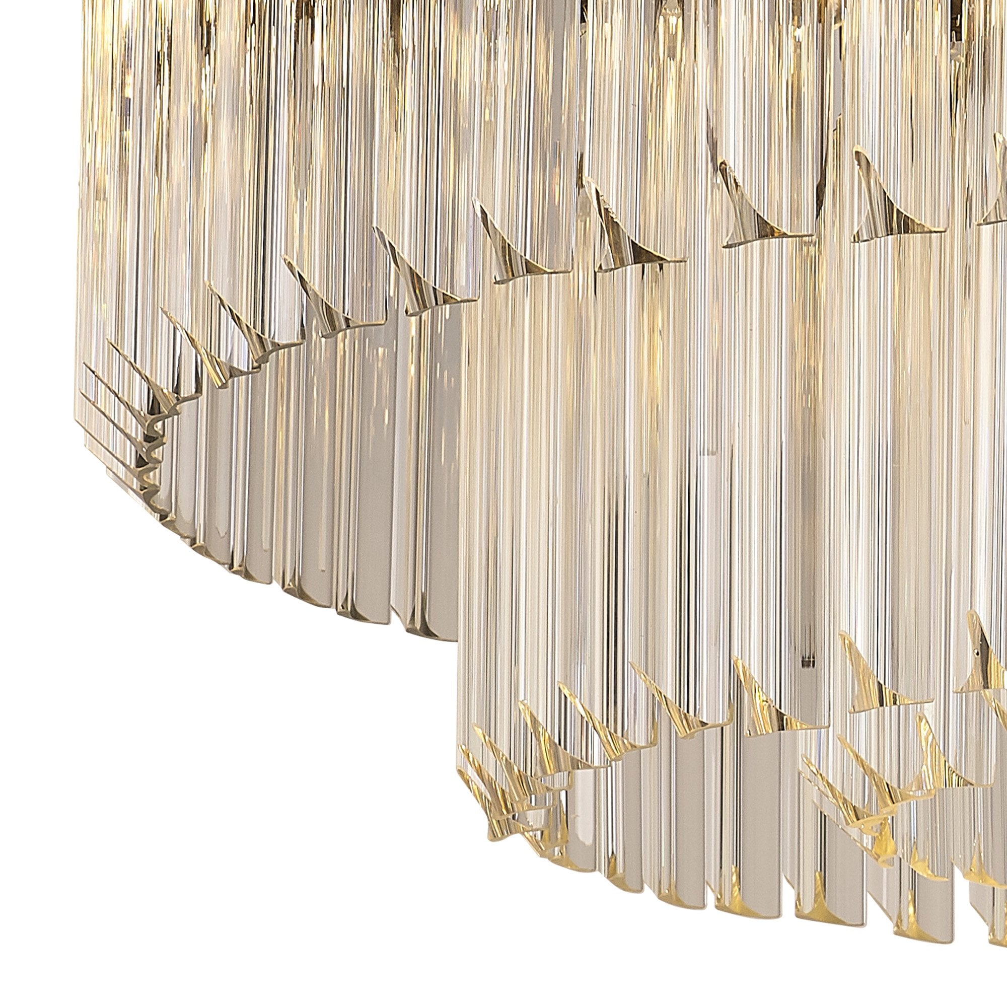 Fabula Cedar 12 Light Flush Light - Matt Black & Clear Sculpted Glass