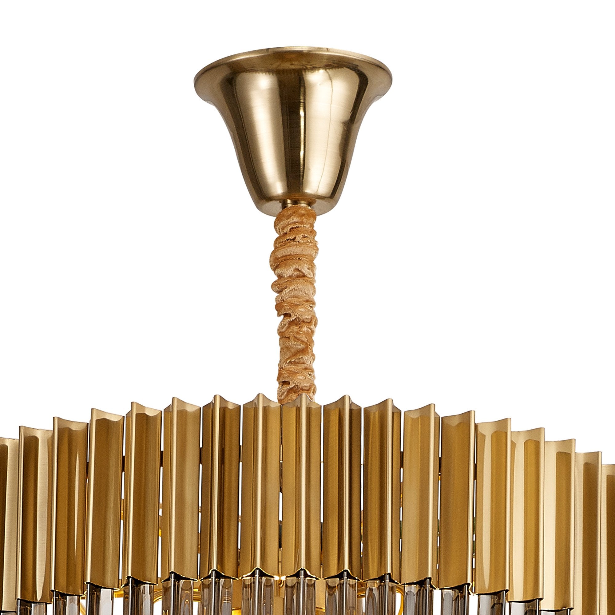 Fabula Cedar 23 Light Pendant - Brass & Smoke Sculpted Glass