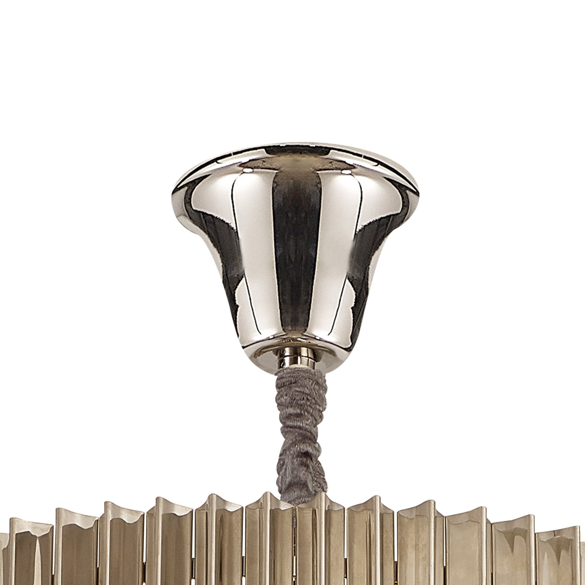 Fabula Cedar 23 Light Pendant - Polished Nickel & Cognac Sculpted Glass