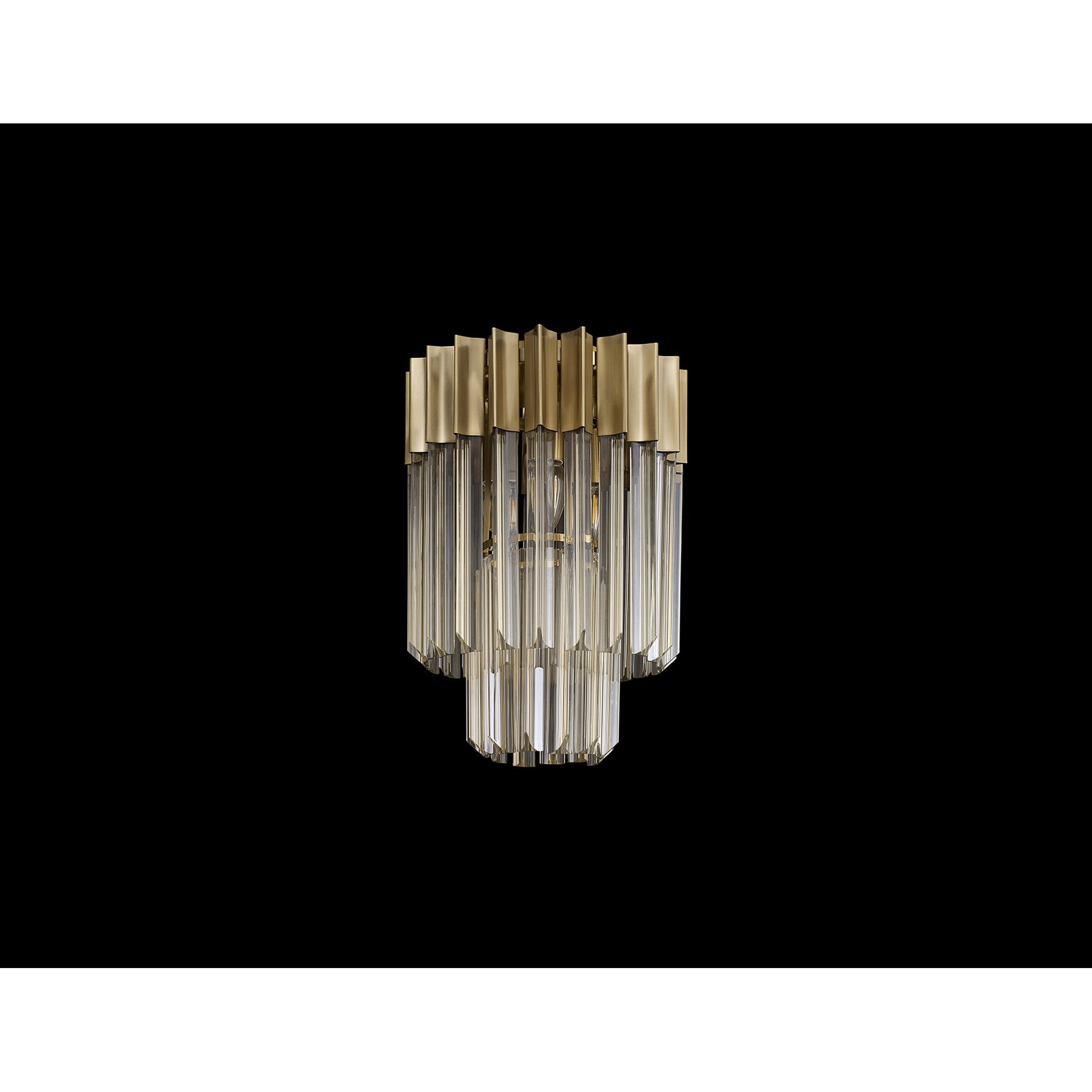 Fabula Cedar 3 Light Flush Light - Brass & Cognac Sculpted Glass