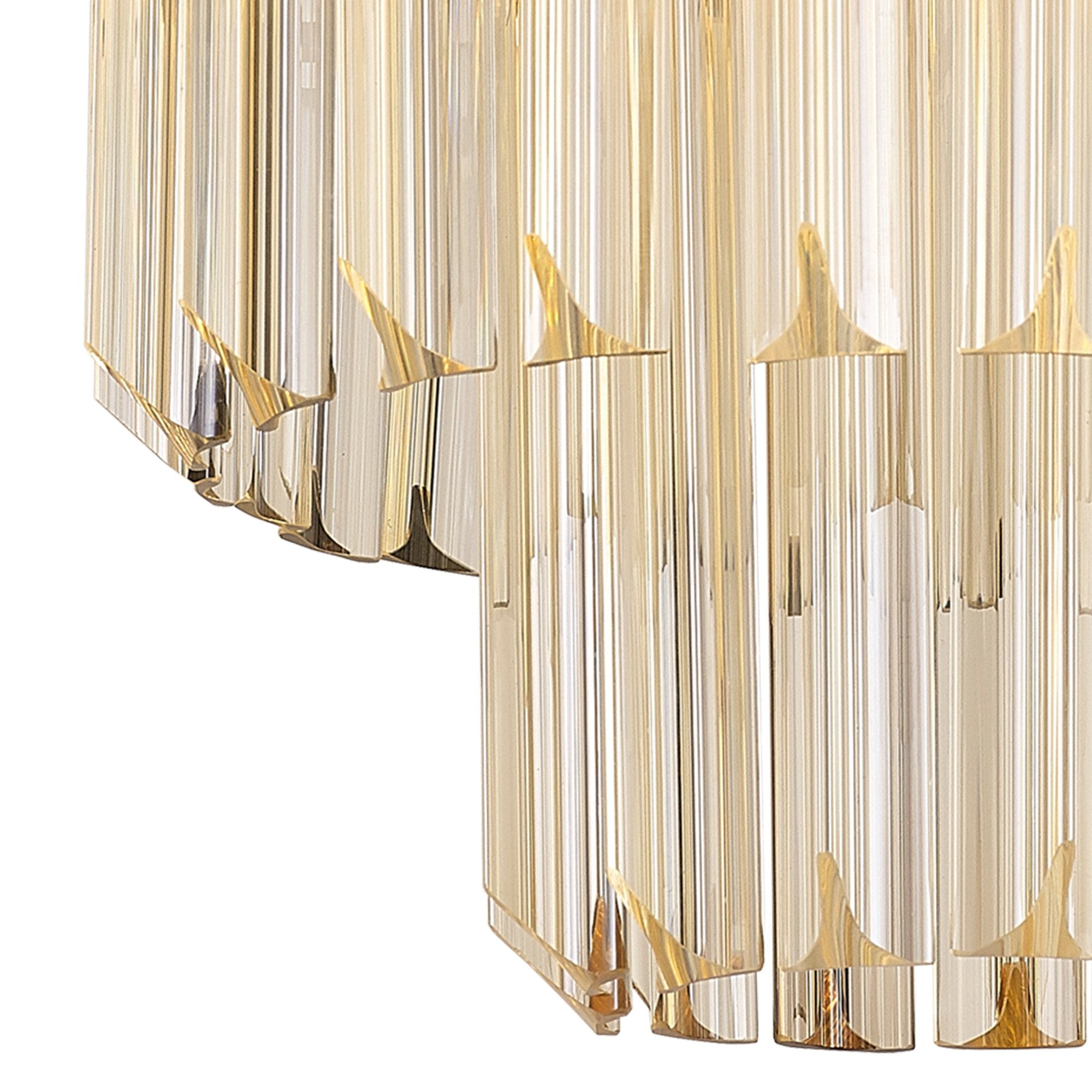 Fabula Cedar 3 Light Flush Light - Matt Black & Cognac Sculpted Glass