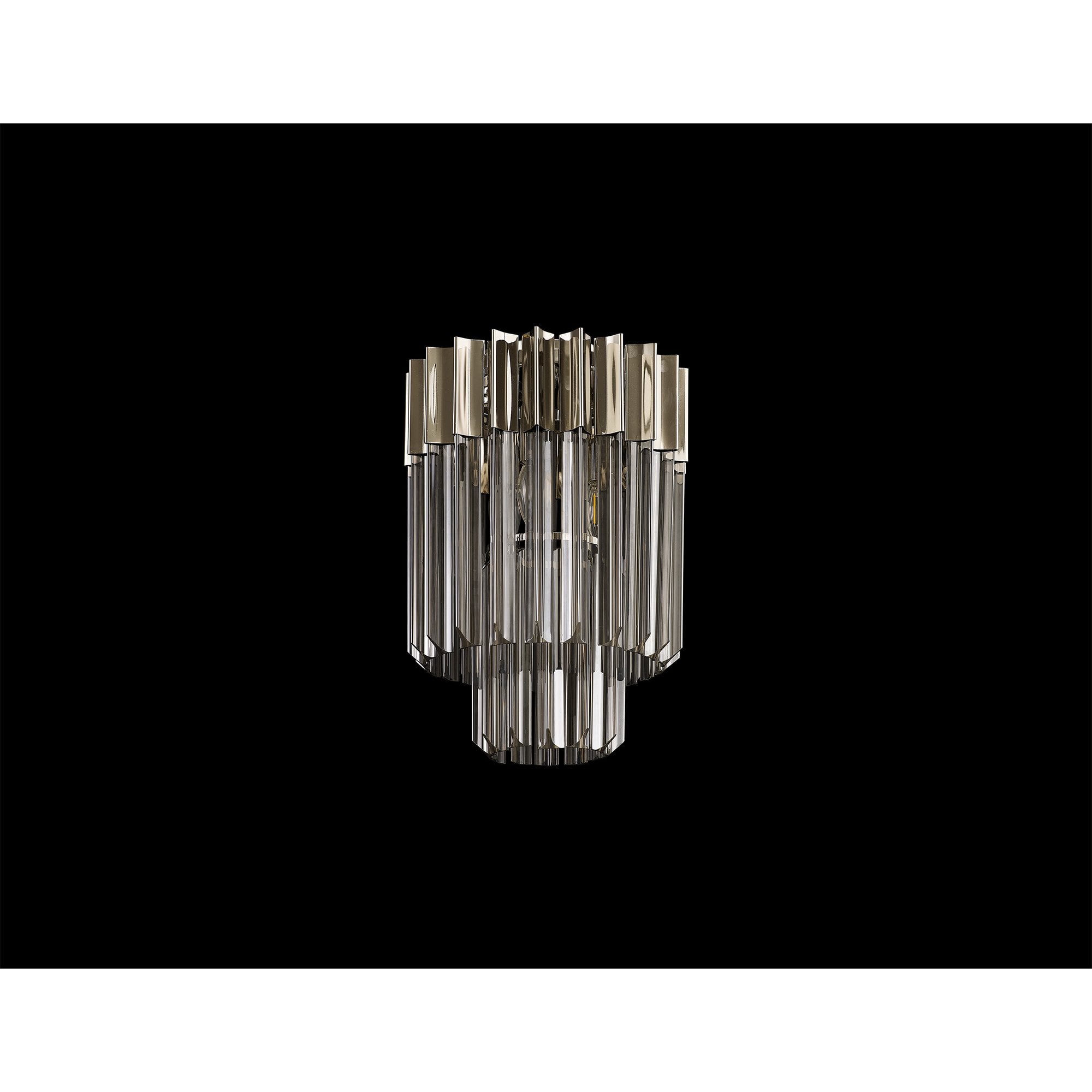 Fabula Cedar 3 Light Flush Light - Polished Nickel & Smoke Sculpted Glass
