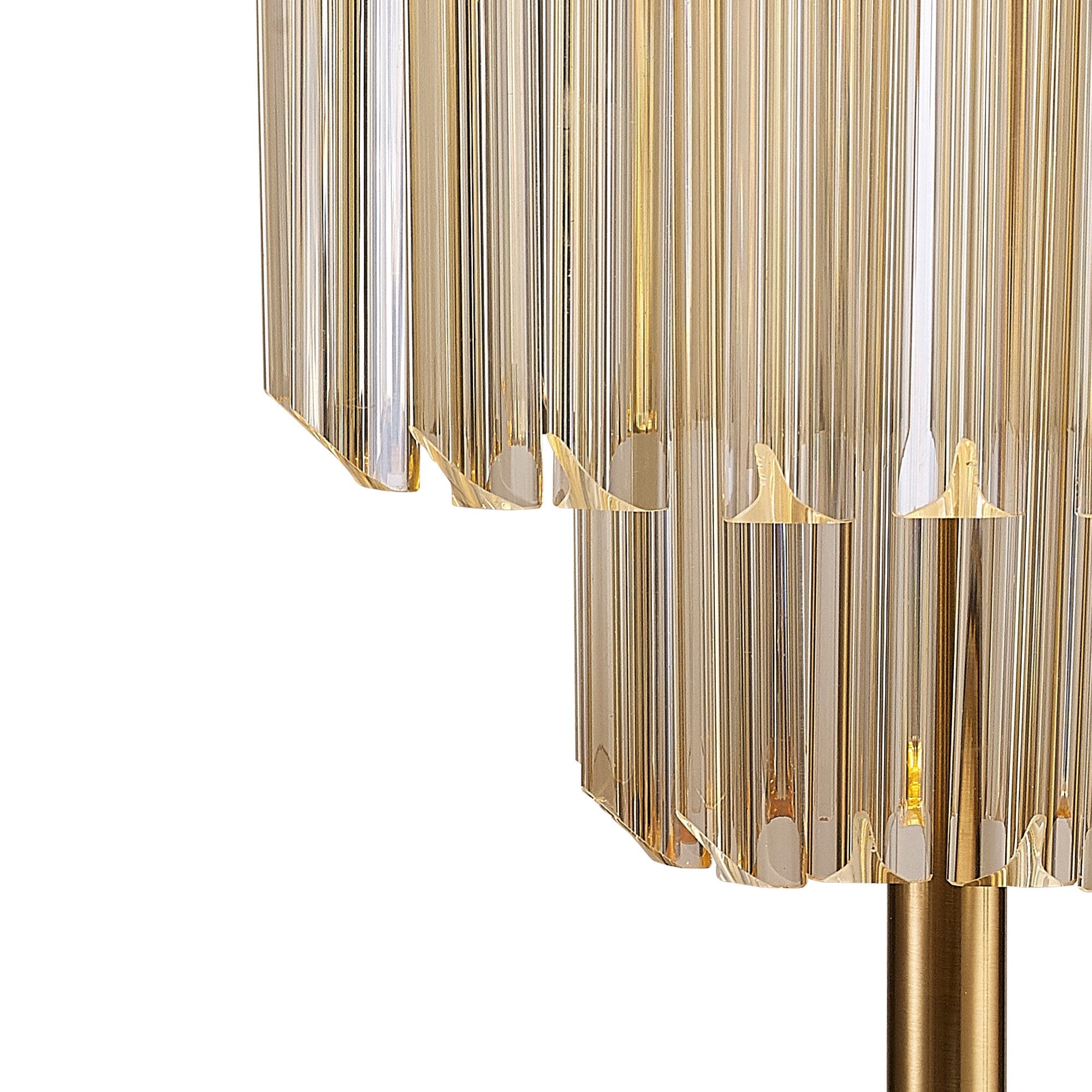 Fabula Cedar 3 Light Table Lamp - Brass & Cognac Sculpted Glass